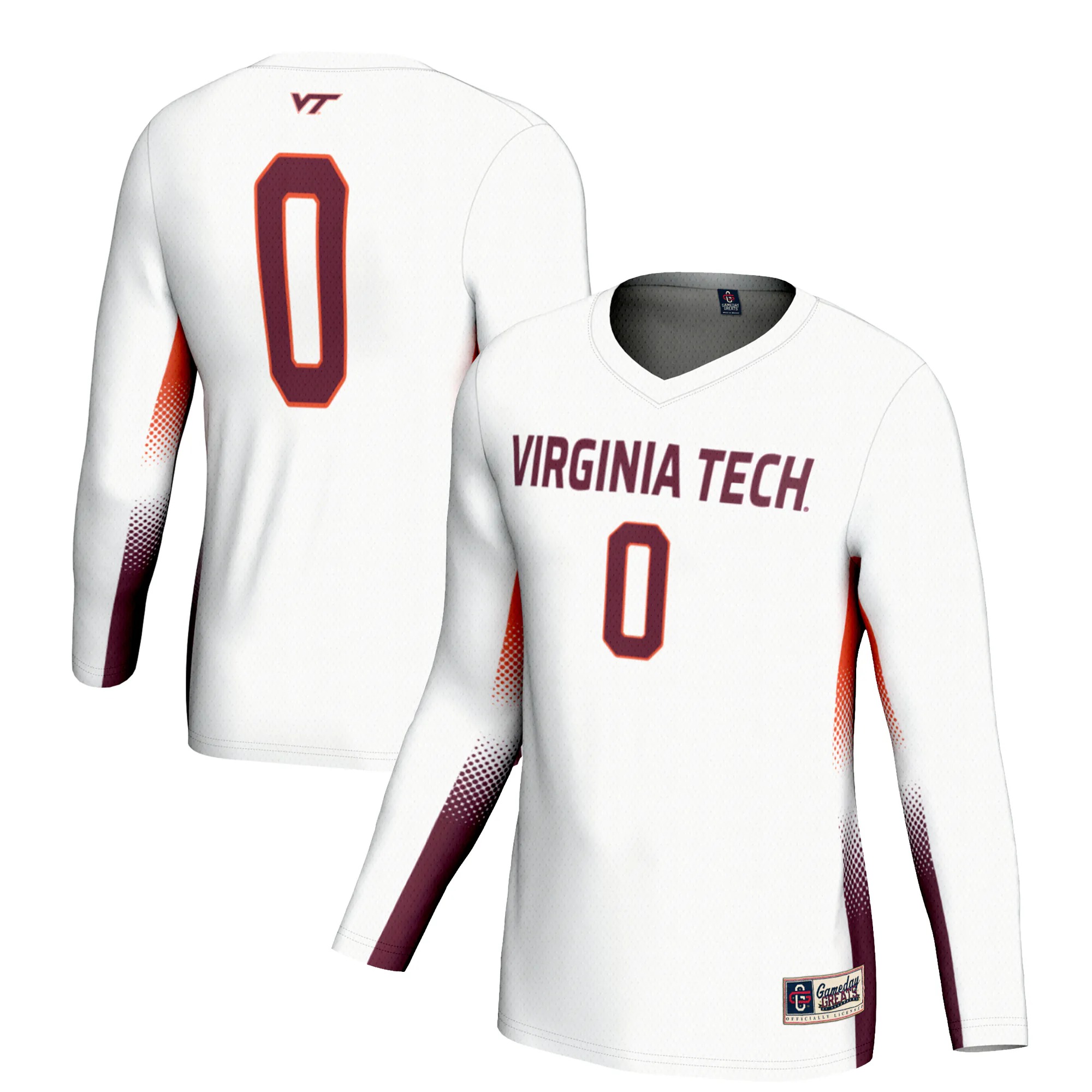 Hunk Wear - #0 Virginia Tech Hokies GameDay Greats Unisex Lightweight Volleyball Jersey - White