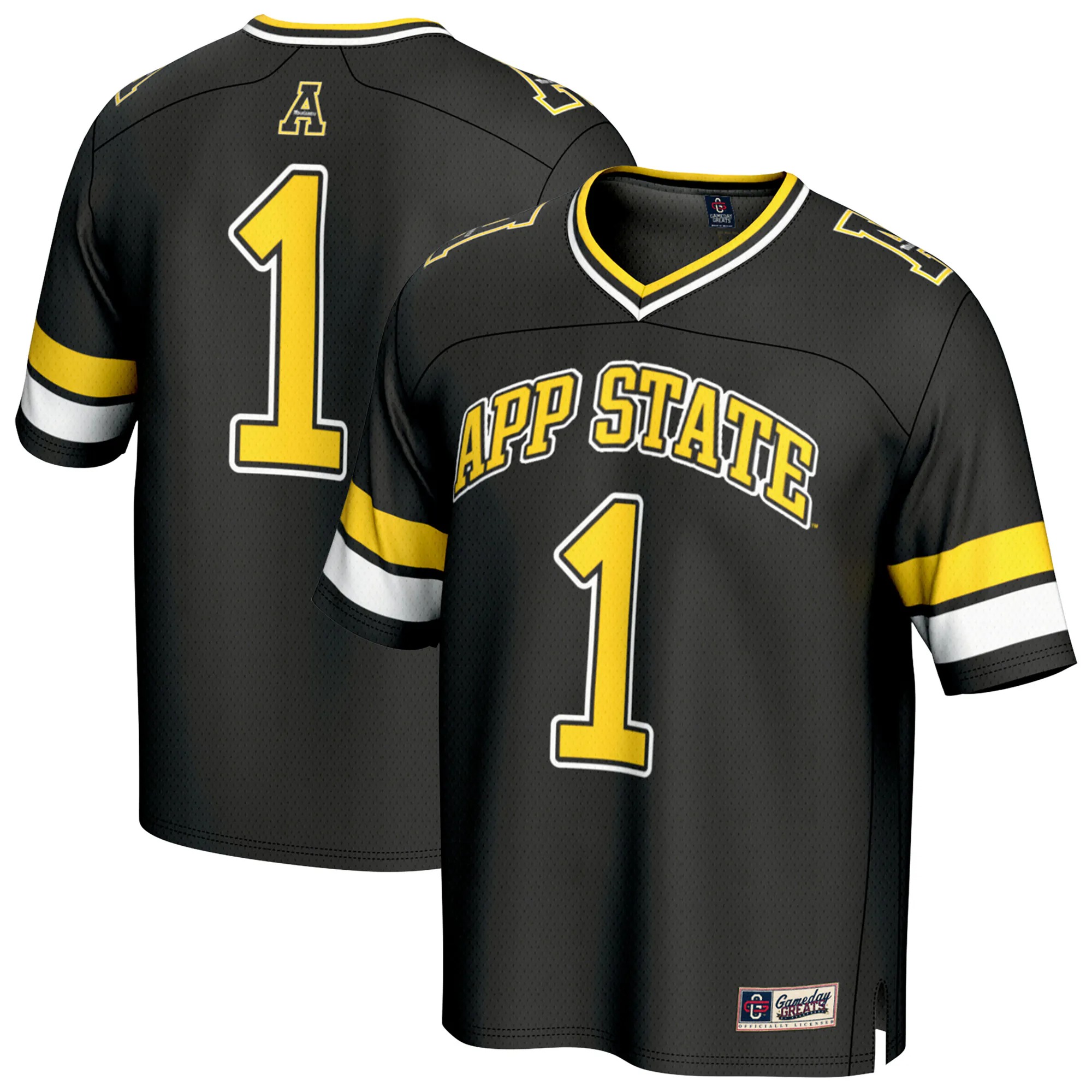 Hunk Wear - #1 Appalachian State Mountaineers GameDay Greats Youth Lightweight Collegiate Football Fashion Jersey - Black