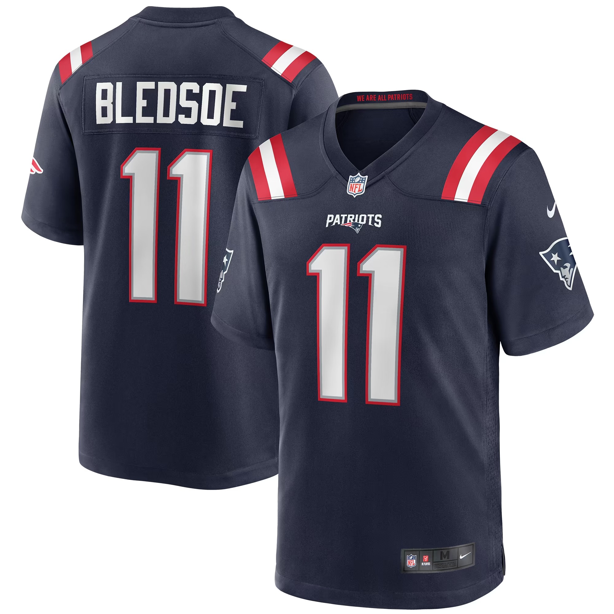 Hunk Wear - Drew Bledsoe New England Patriots Nike Game Retired Player Jersey - Navy