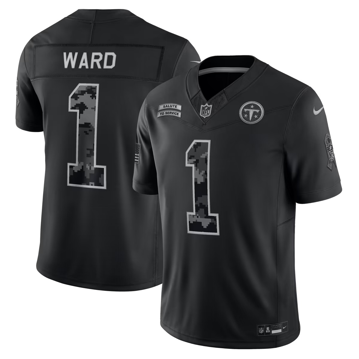Hunk Wear - Cameron Ward Tennessee Titans Nike 2026 Salute to Service Stitched Limited Jersey - Black