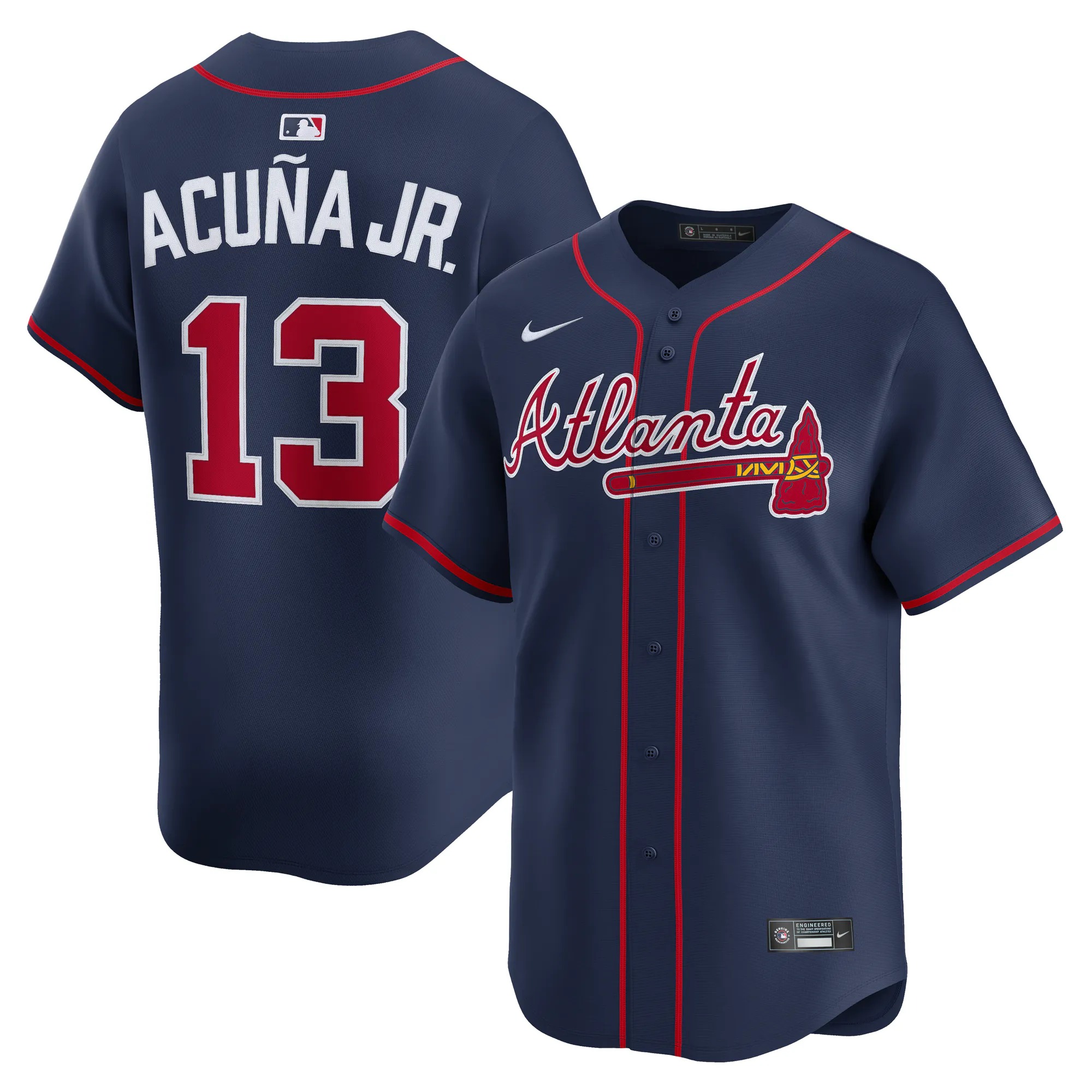 Hunk Wear - Ronald Acuña Jr. Atlanta Braves Nike Alternate Limited Jersey - Navy