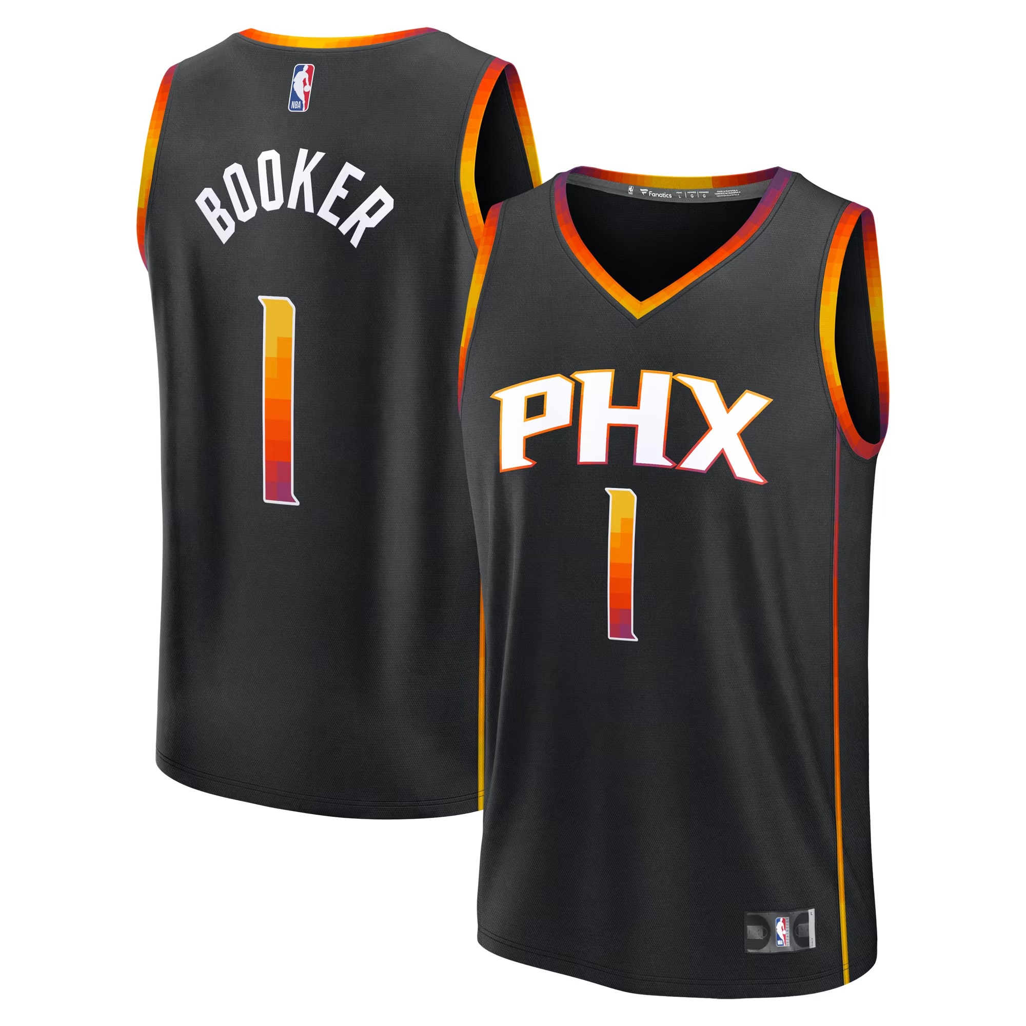 Hunk Wear - Devin Booker Phoenix Suns Fanatics Youth Fast Break Replica Player Jersey - Statement Edition - Black