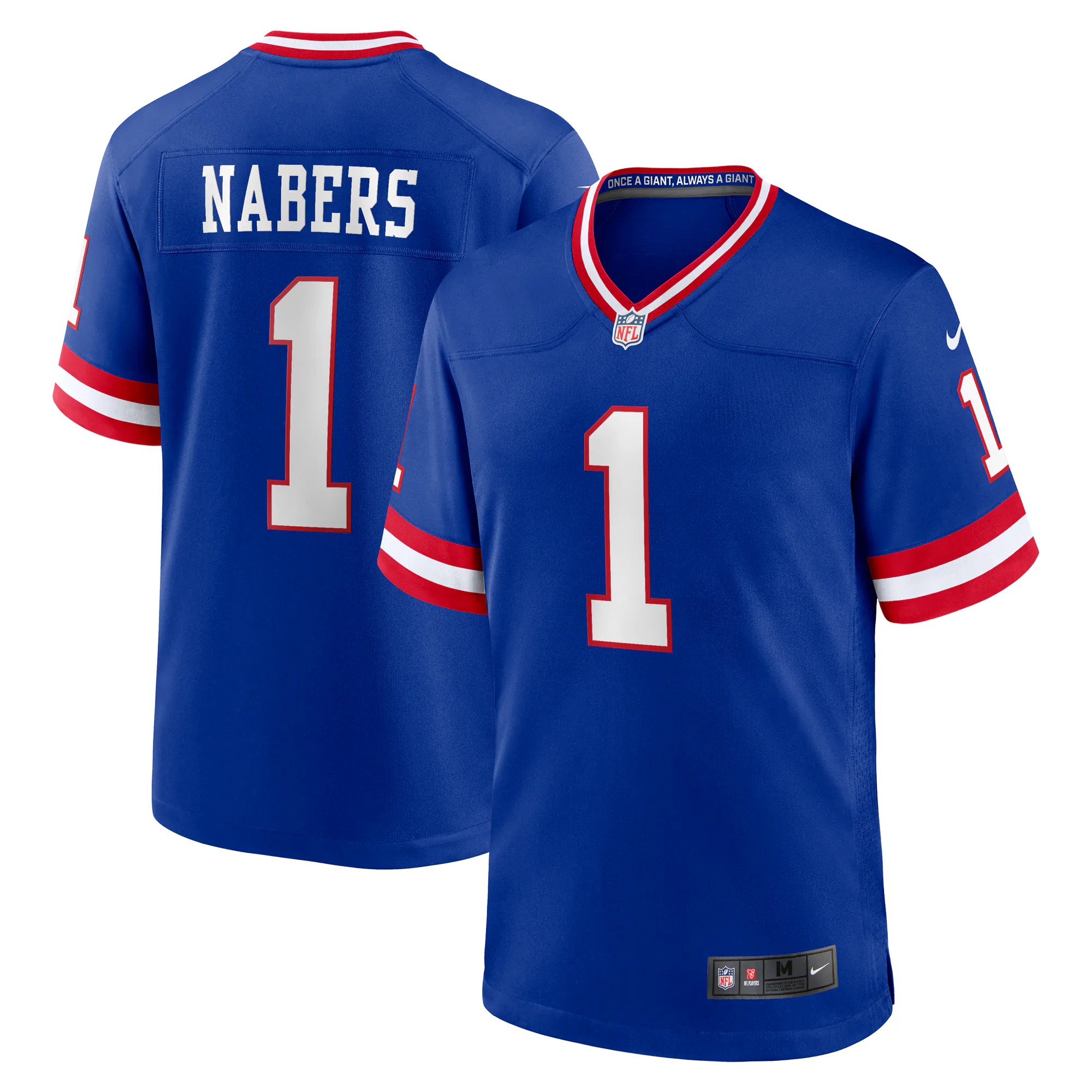 Hunk Wear - Malik Nabers New York Giants Nike Game Player Jersey - Royal