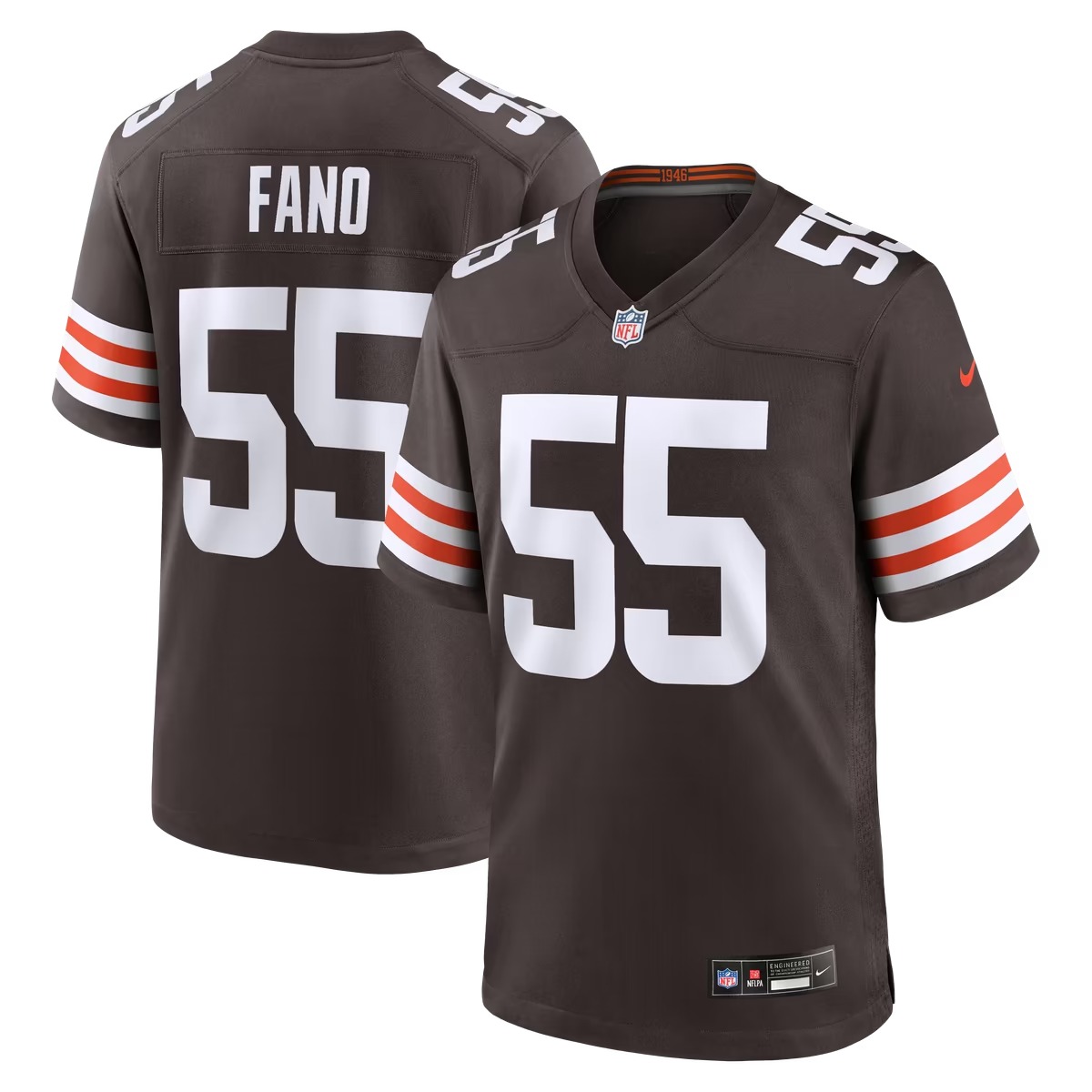 Hunk Wear - Spencer Fano Cleveland Browns Nike Team Game Jersey - Brown
