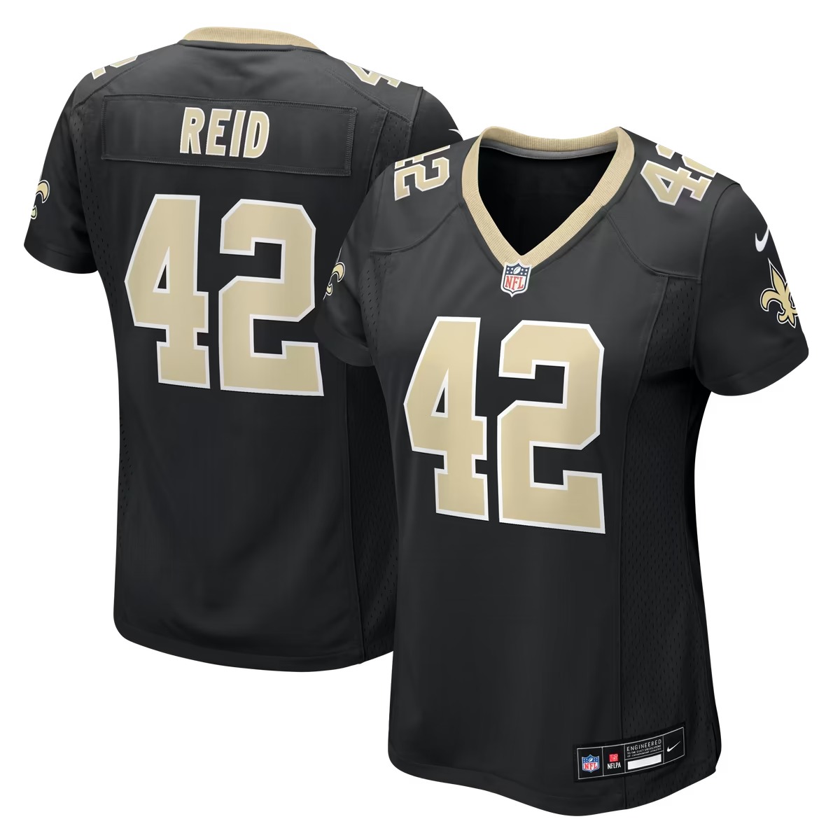 Hunk Wear - Mike Reid New Orleans Saints Nike Women's Team Game Jersey - Black