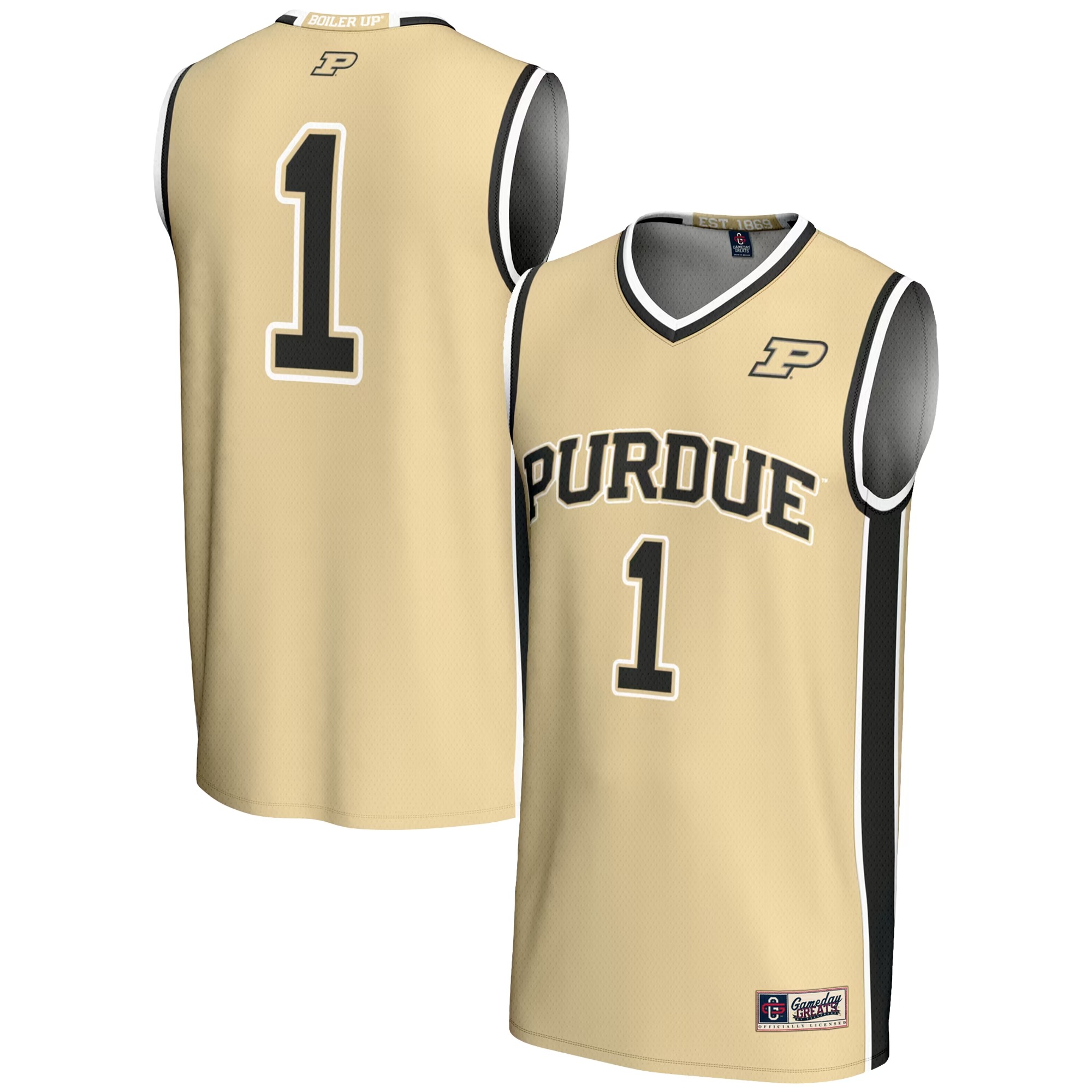Hunk Wear - #1 Purdue Boilermakers GameDay Greats Lightweight Basketball Jersey - Gold