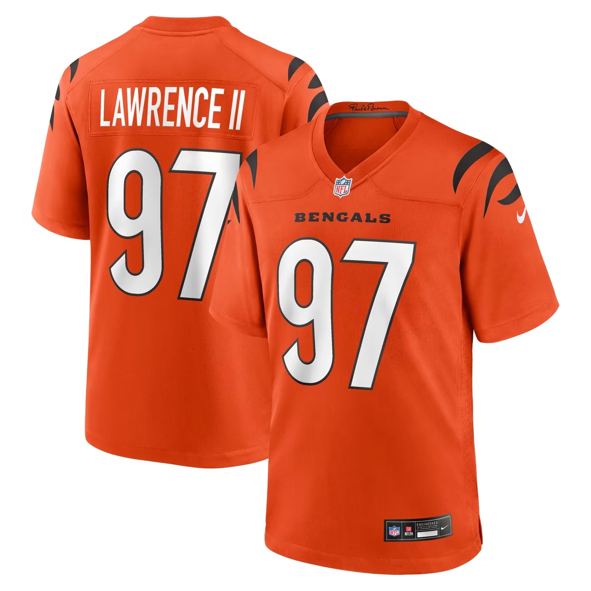 Hunk Wear - Dexter Lawrence II Cincinnati Bengals Nike Game Jersey - Orange