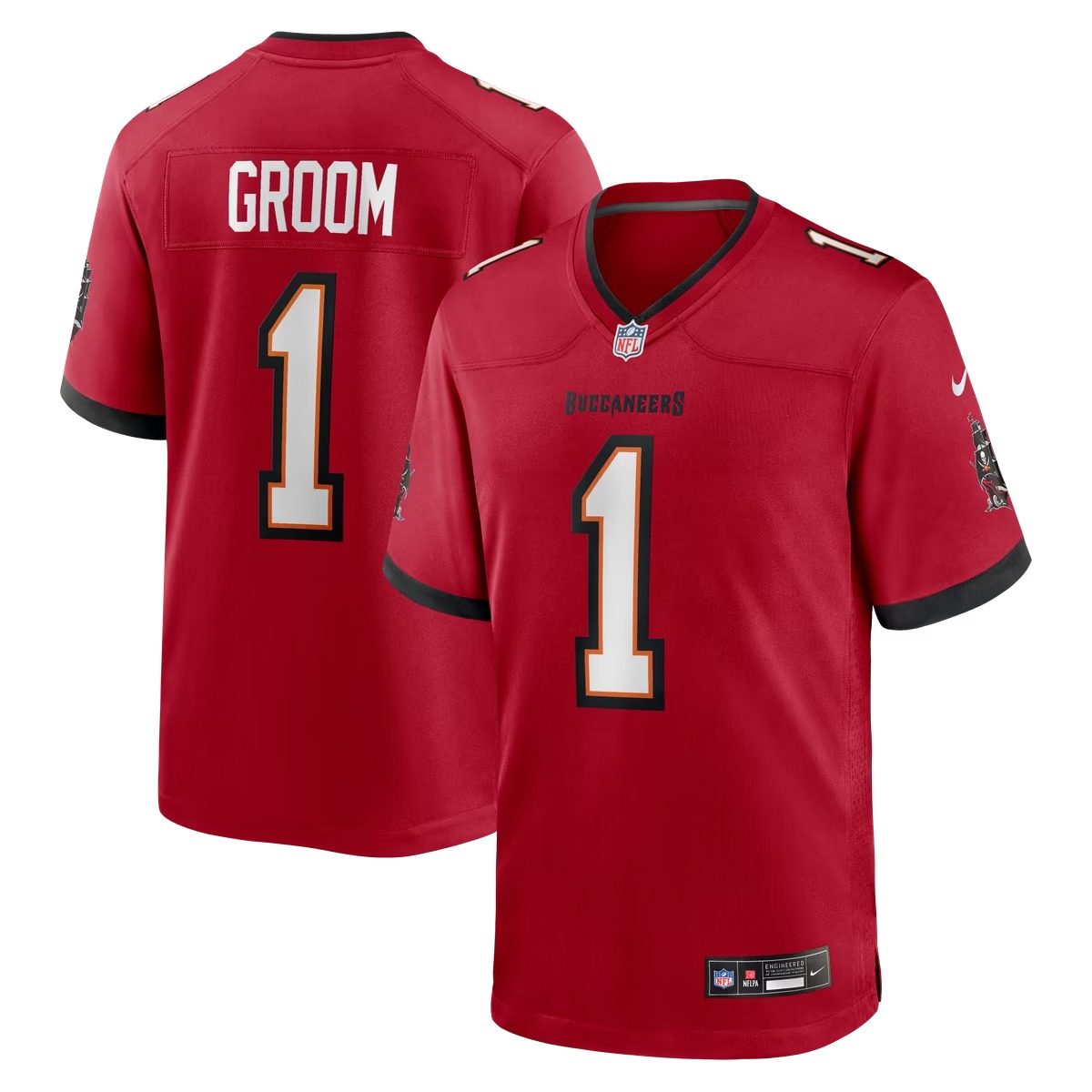 Hunk Wear - Number 1 Groom Tampa Bay Buccaneers Nike Game Jersey - Red