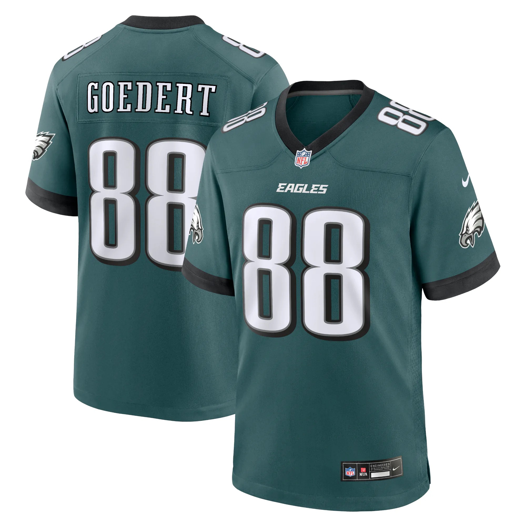 Hunk Wear - Dallas Goedert Philadelphia Eagles Nike Team Game Jersey - Midnight Green