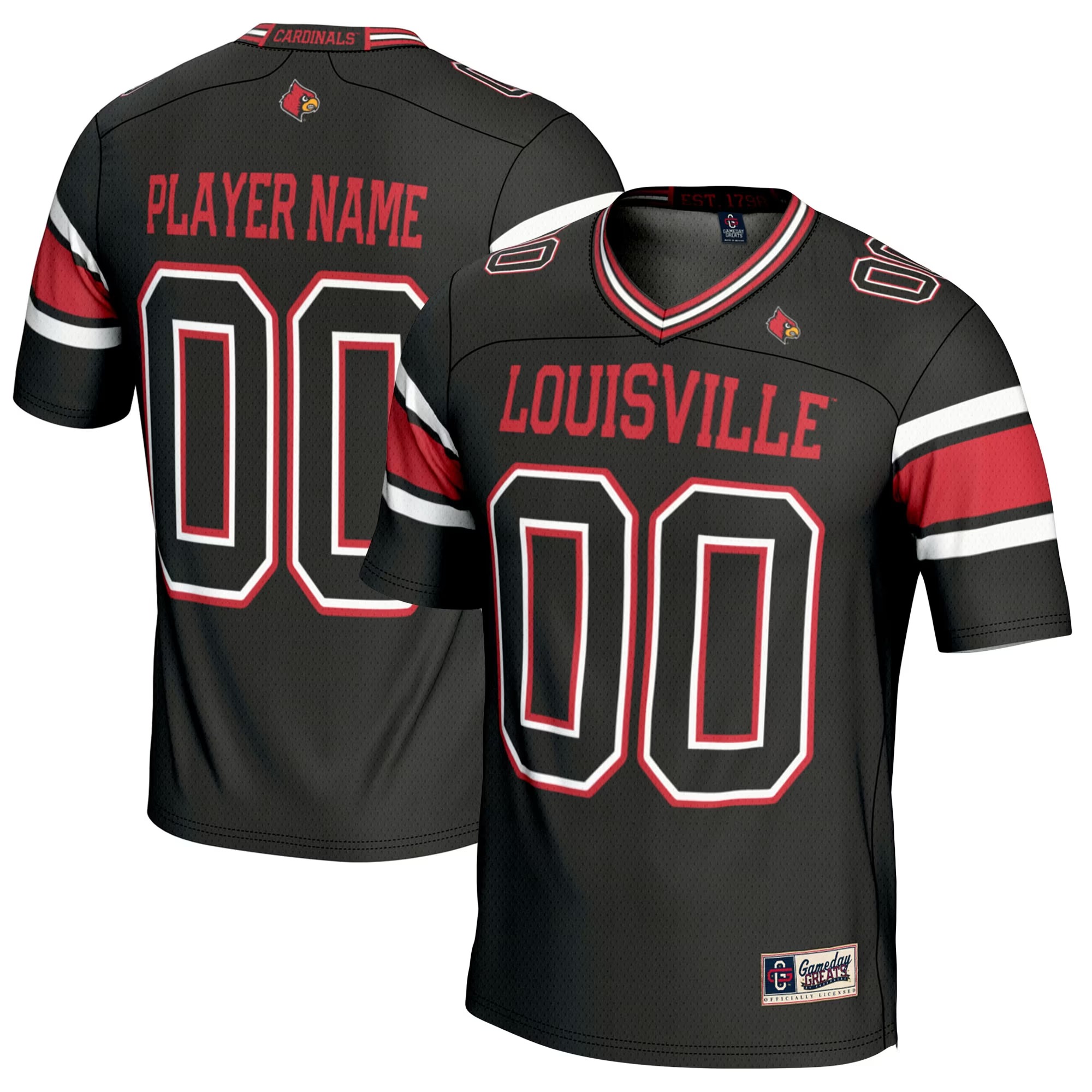 Hunk Wear - Louisville Cardinals GameDay Greats NIL Pick-A-Player Football Jersey - Black