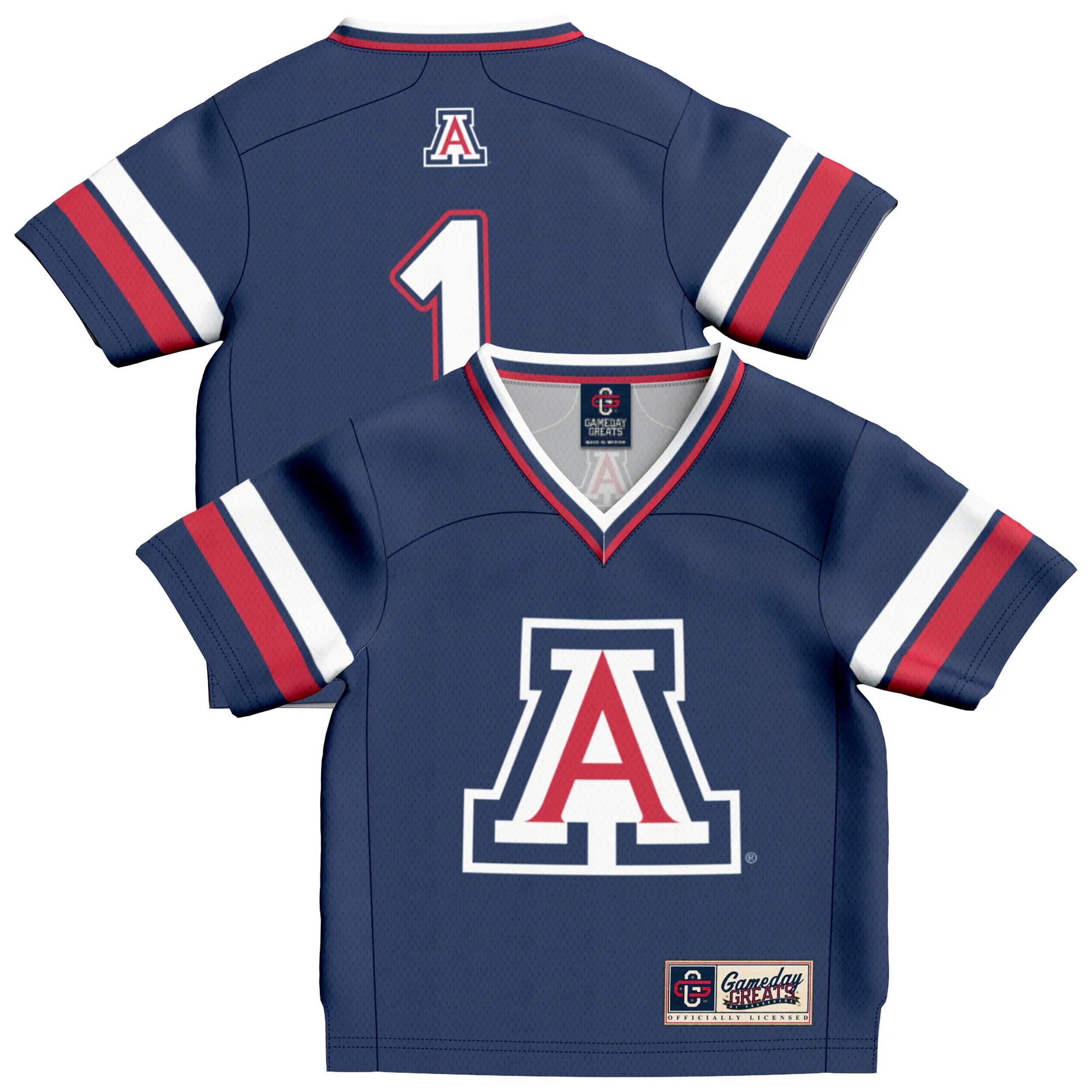 Hunk Wear - #1 Arizona Wildcats GameDay Greats Toddler Collegiate Football Fashion Jersey - Navy