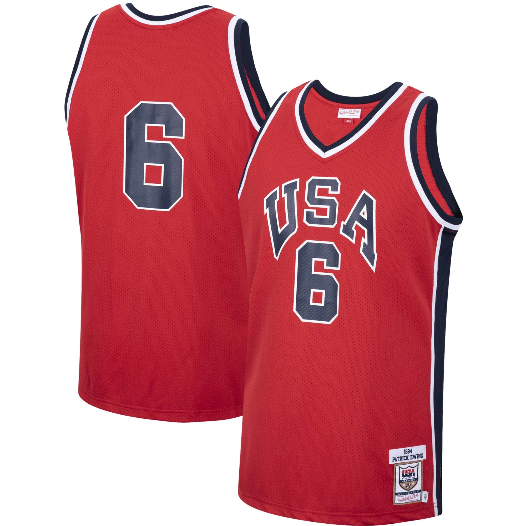 Hunk Wear - Patrick Ewing USA Basketball Mitchell & Ness 1984 Authentic Jersey - Red