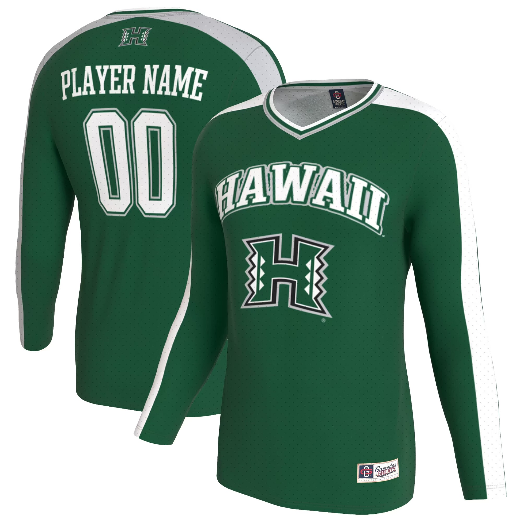 Hunk Wear - Hawaii Rainbow Warriors GameDay Greats Unisex Lightweight Collegiate Women's Volleyball NIL Pick-A-Player Fashion Jersey - Green