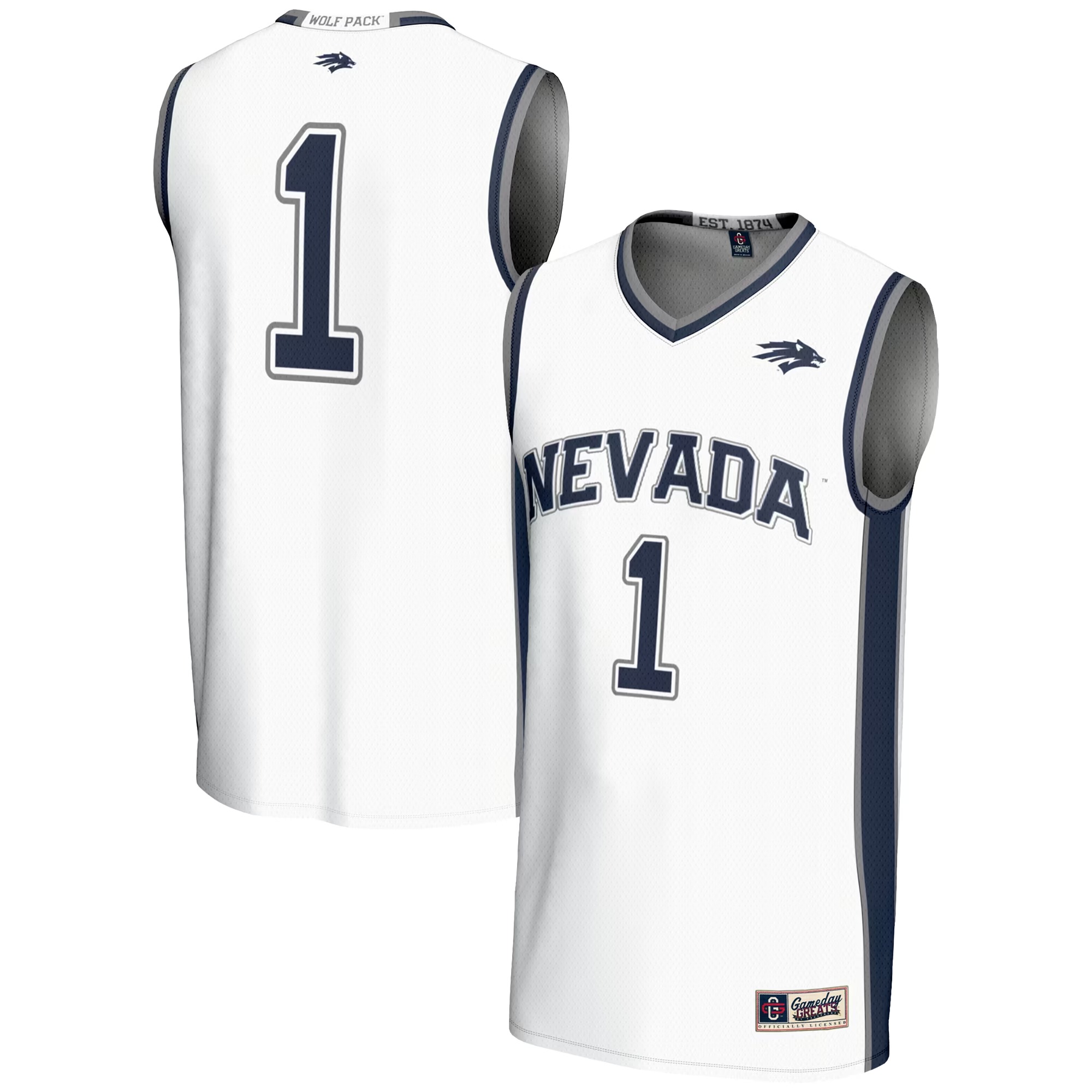 Hunk Wear - #1 Nevada Wolf Pack GameDay Greats Lightweight Basketball Jersey - White