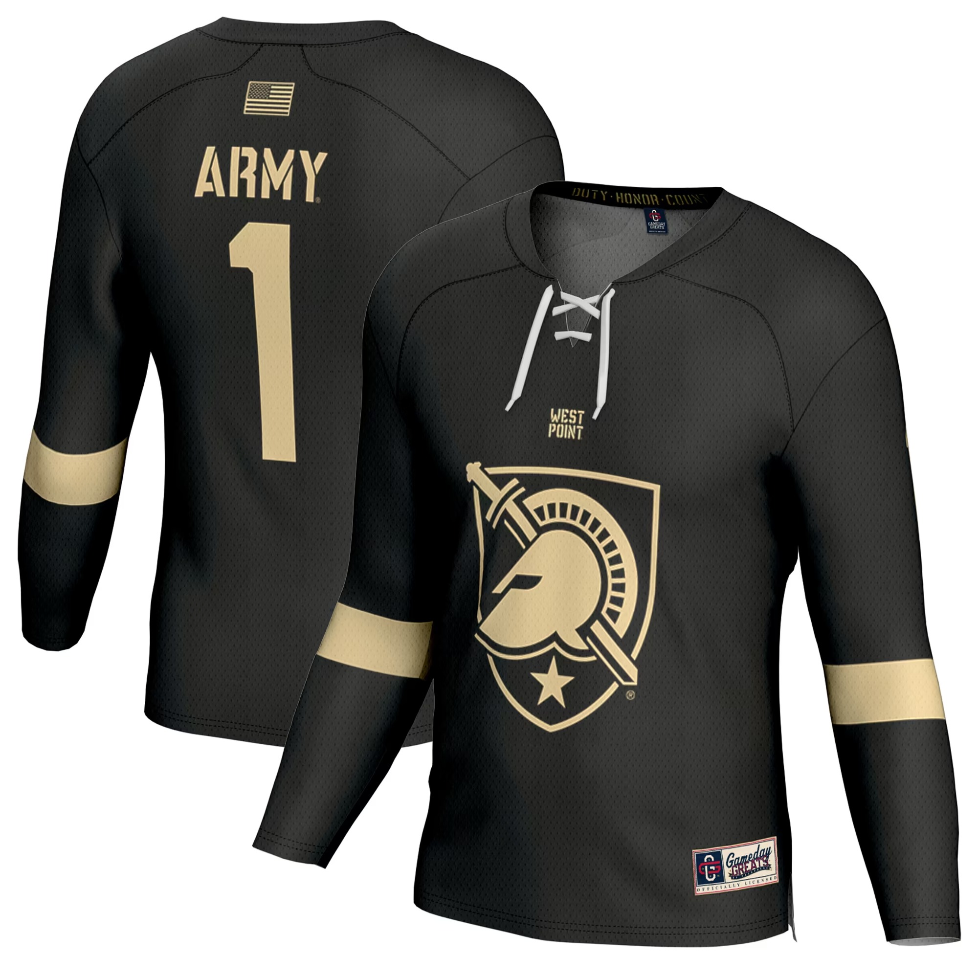 Hunk Wear - #1 Army Black Knights GameDay Greats Youth Ice Hockey Fashion Jersey - Black