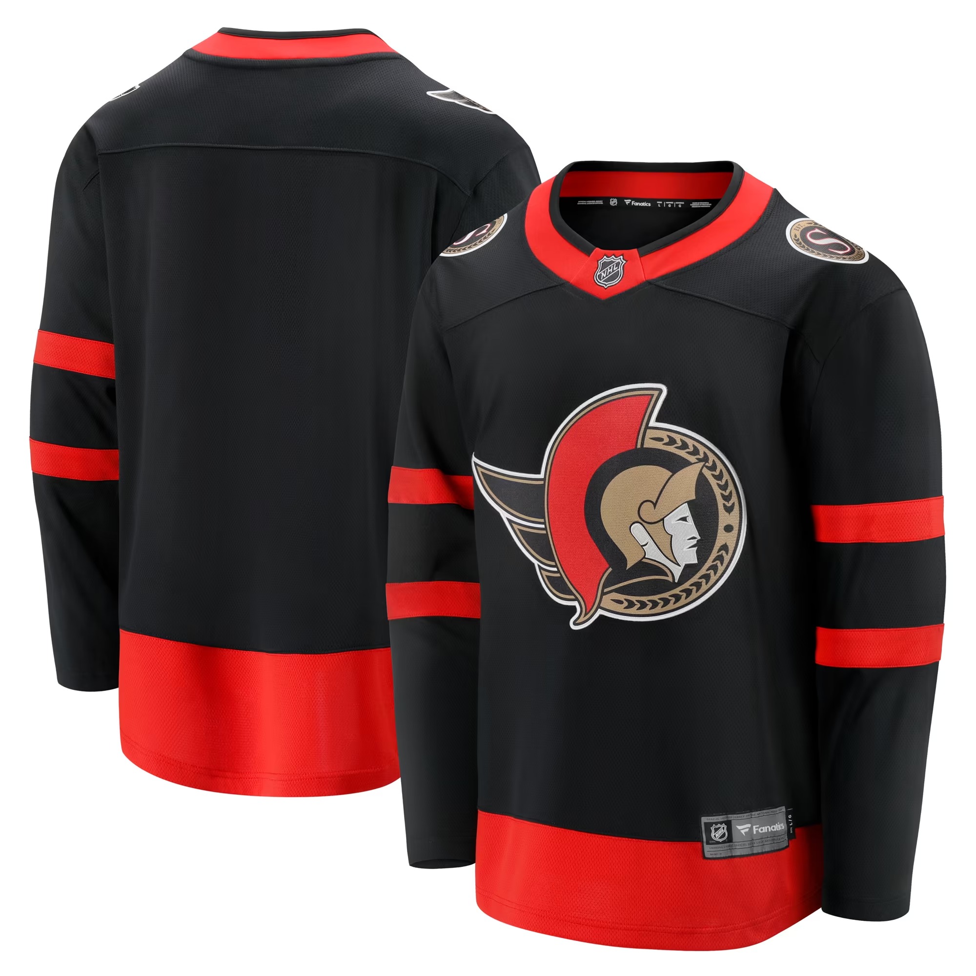 Hunk Wear - Ottawa Senators Fanatics Home Breakaway Jersey - Black