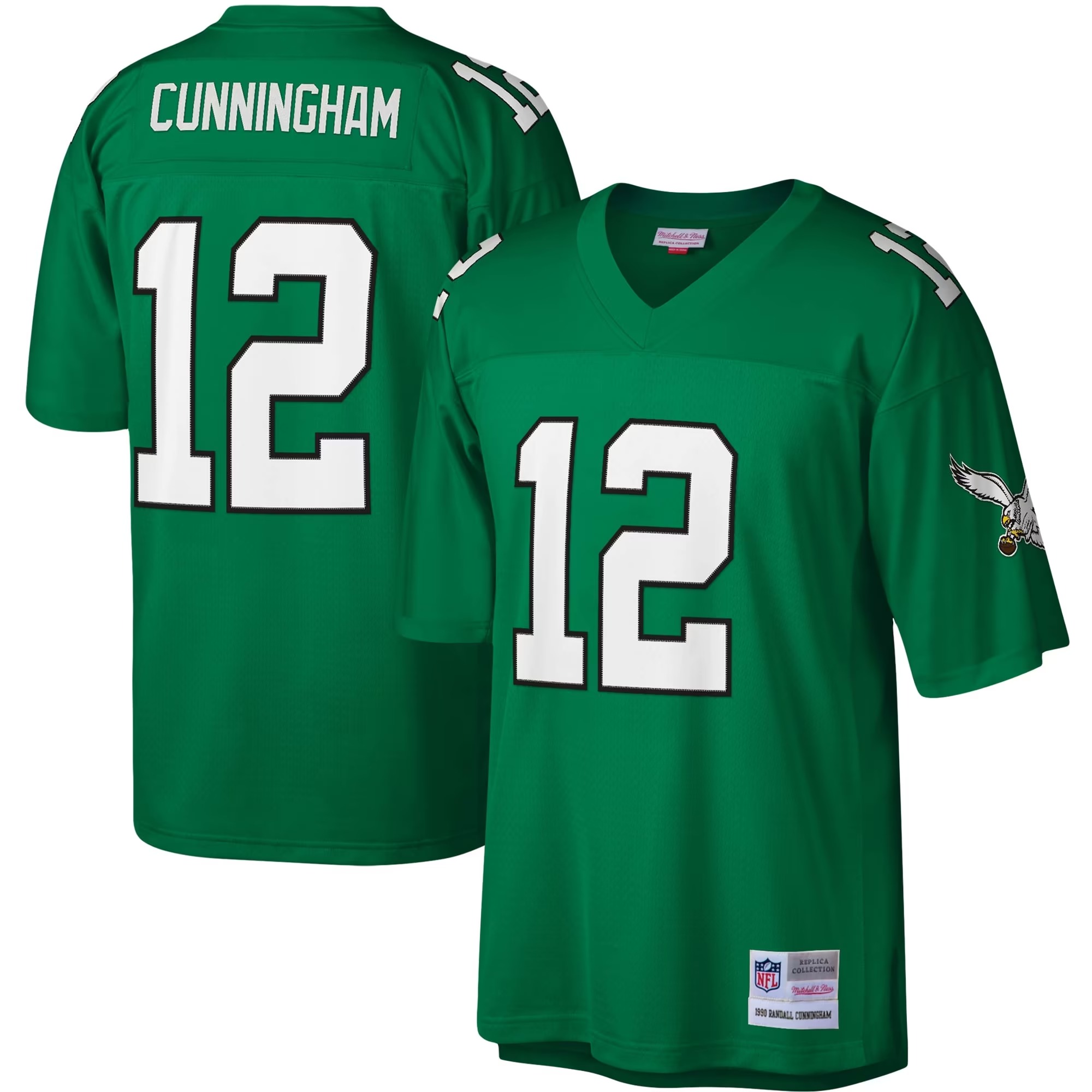 Hunk Wear - Randall Cunningham Philadelphia Eagles Mitchell & Ness Legacy Replica Jersey - Kelly Green
