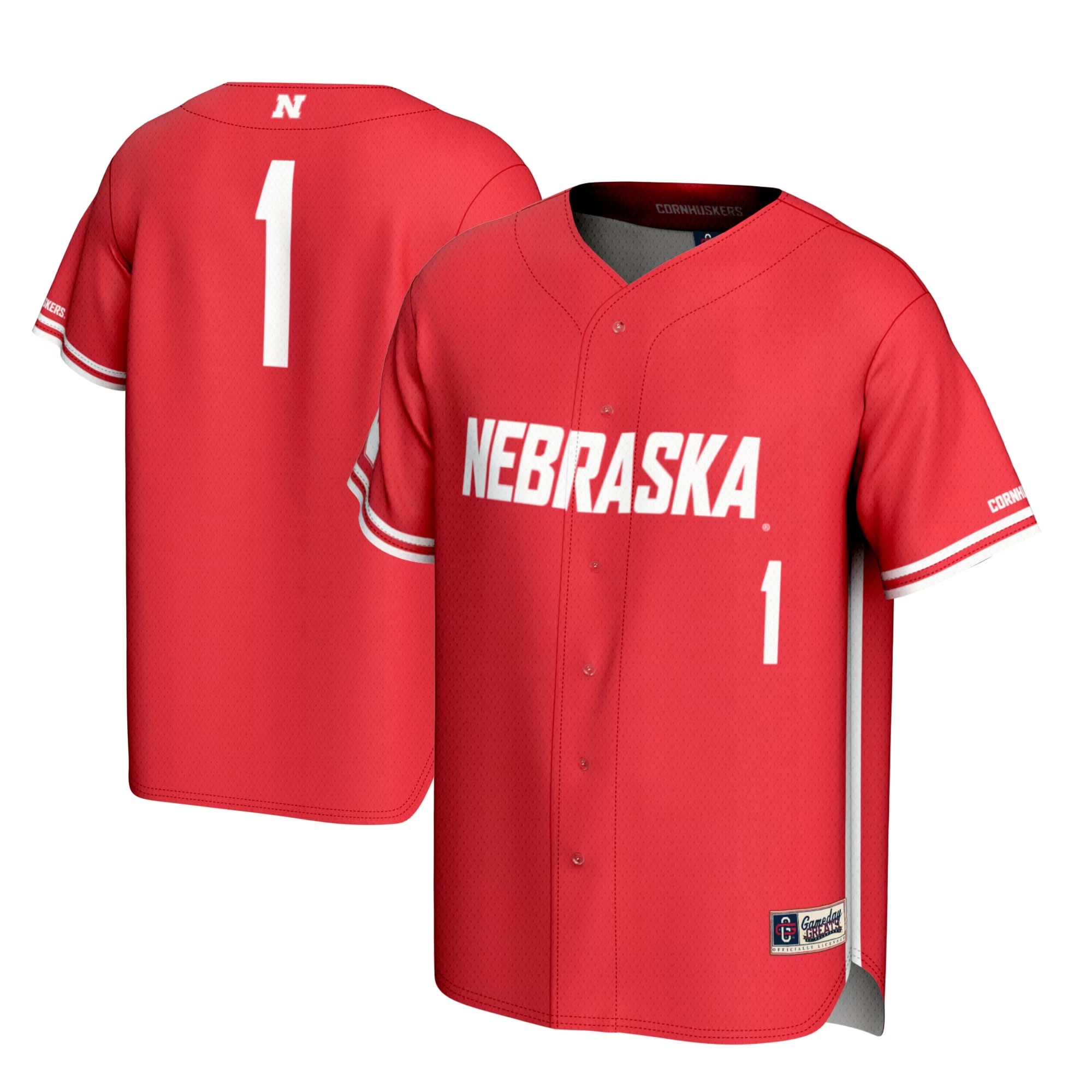 Hunk Wear - #1 Nebraska Huskers GameDay Greats Youth Lightweight Baseball Jersey - Scarlet