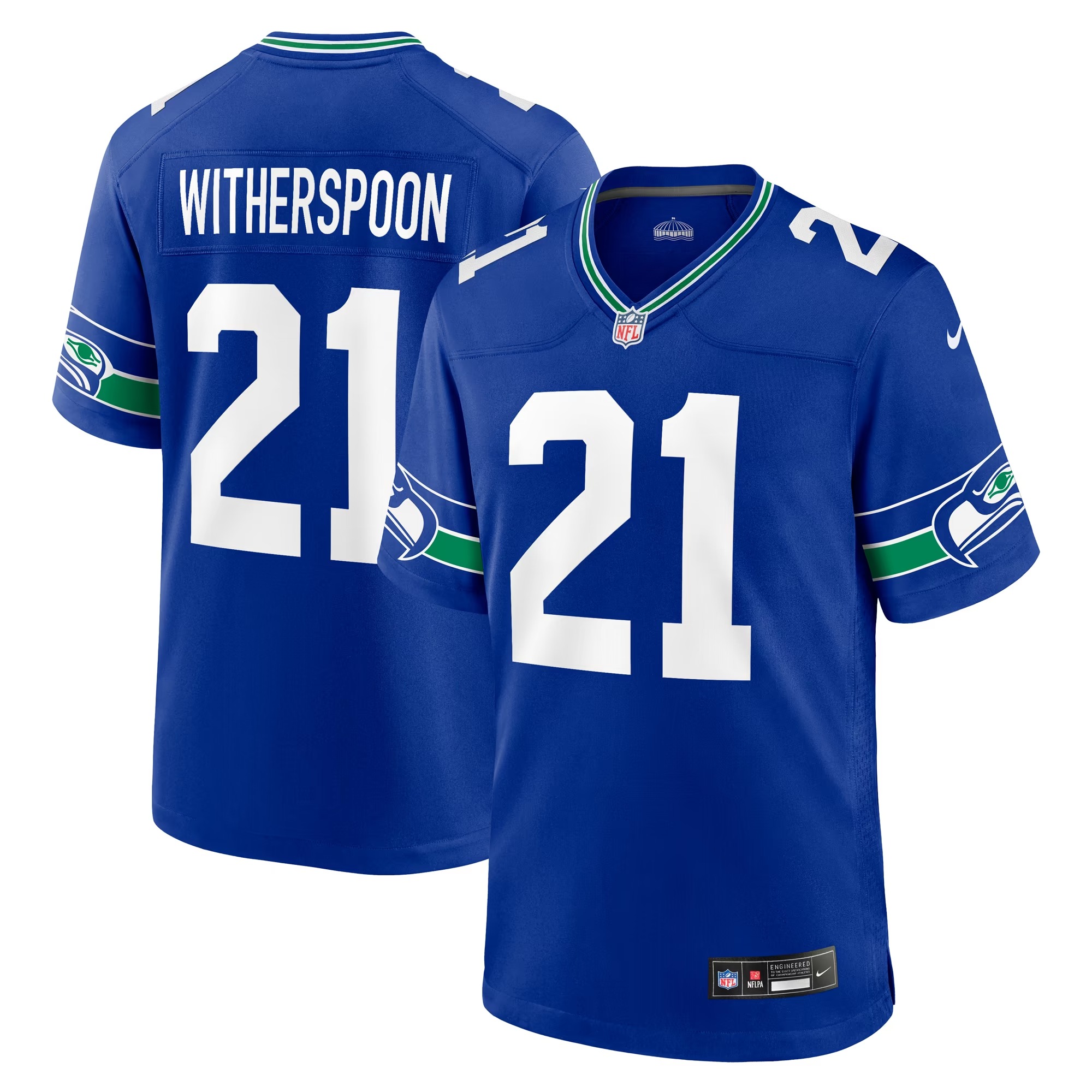 Hunk Wear - Devon Witherspoon Seattle Seahawks Nike Throwback Player Game Jersey - Royal