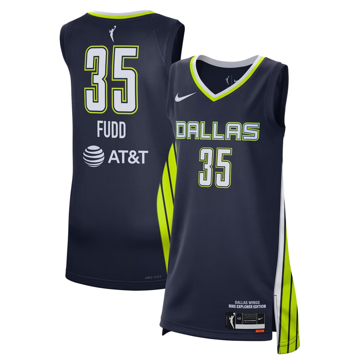 Hunk Wear - Azzi Fudd Dallas Wings Nike Unisex Victory Jersey - Explorer Edition - Navy