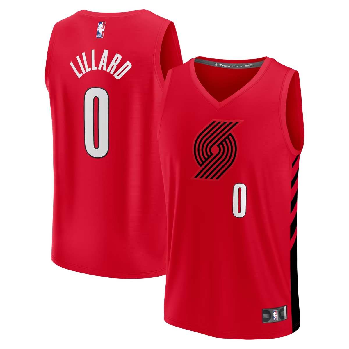 Hunk Wear - Damian Lillard Portland Trail Blazers Fanatics Fast Break Replica Jersey - Red - Statement Edition