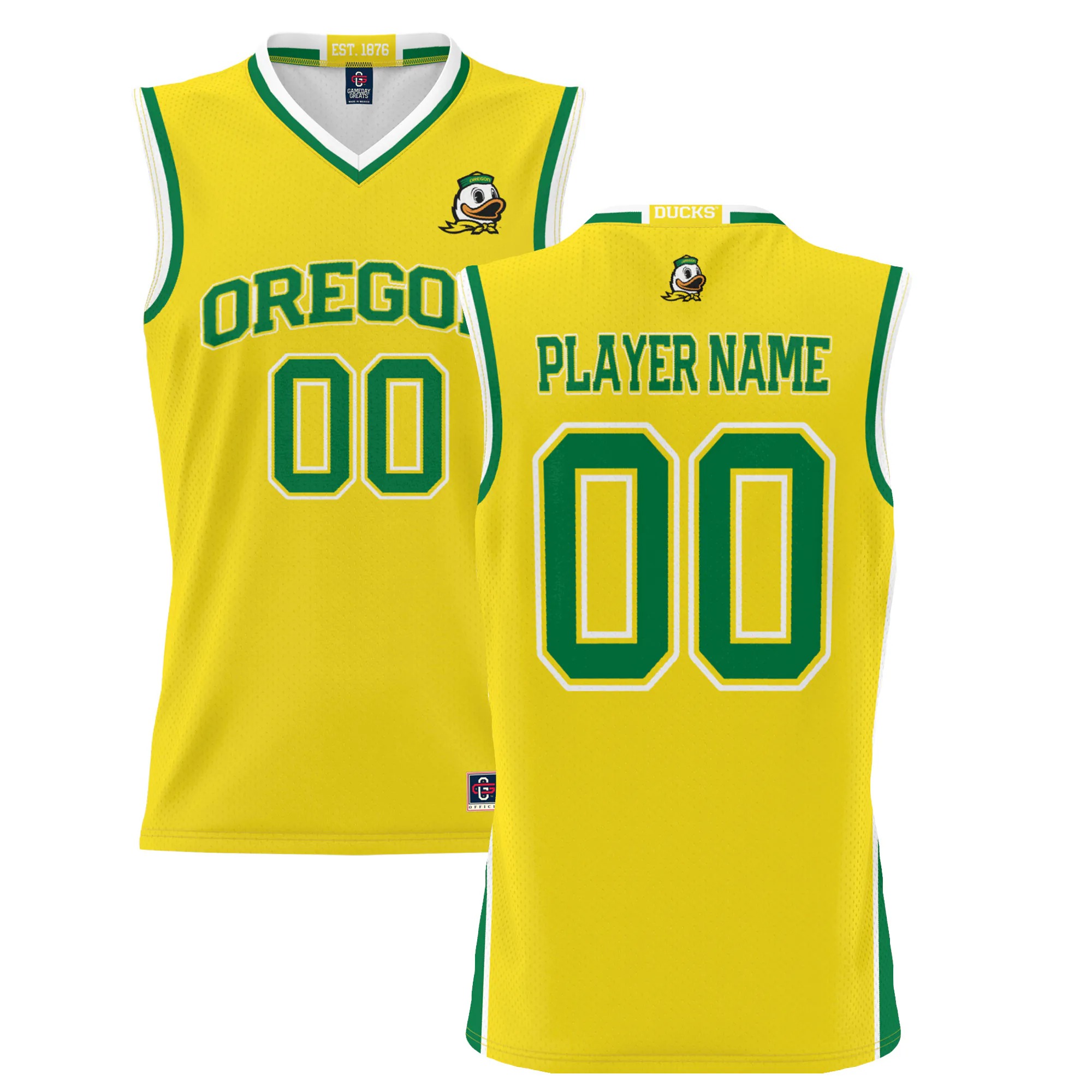 Hunk Wear - Oregon Ducks GameDay Greats Unisex Lightweight NIL Pick-A-Player Women's Basketball Jersey - Yellow