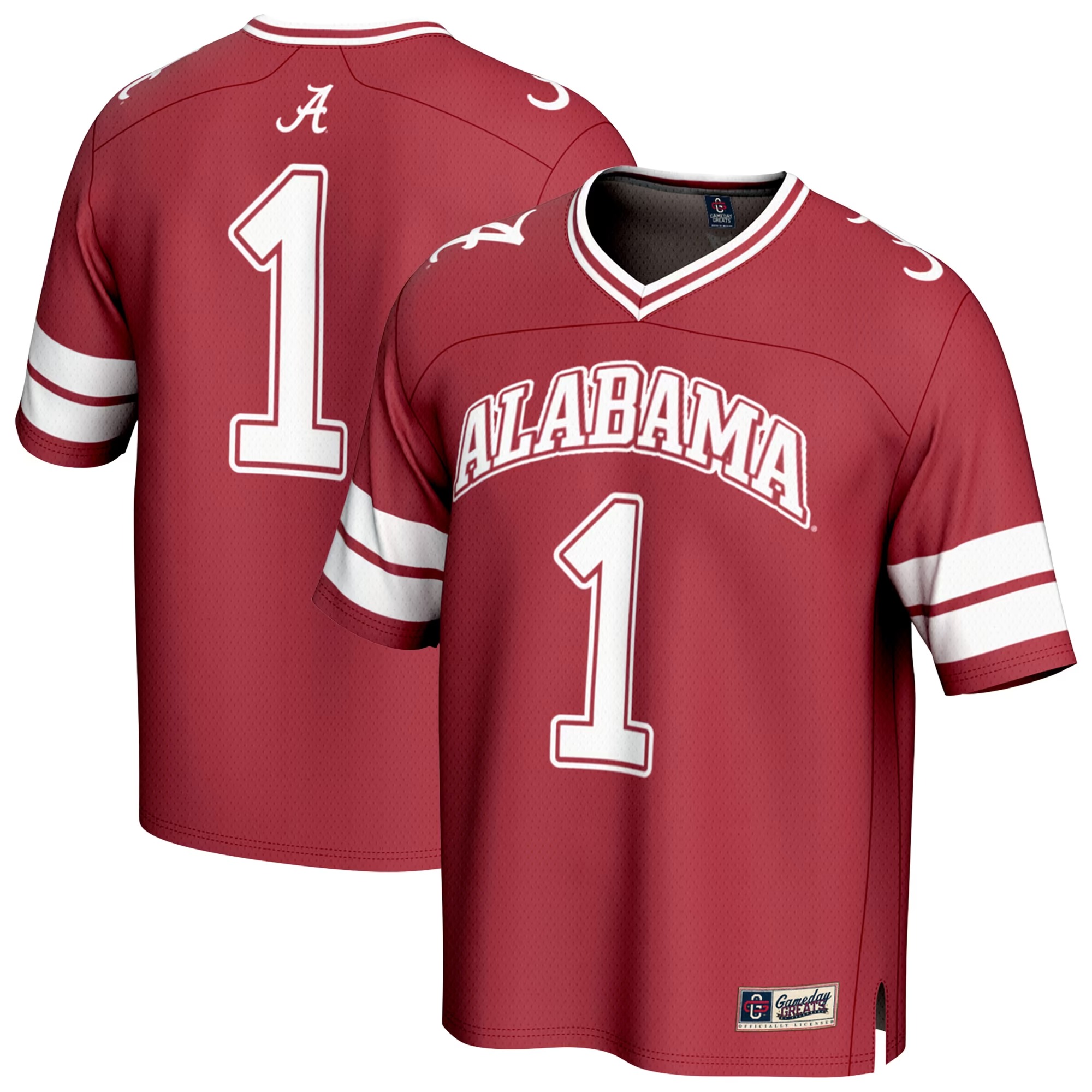 Hunk Wear - #1 Alabama Crimson Tide GameDay Greats Youth Lightweight Collegiate Football Fashion Jersey - Crimson