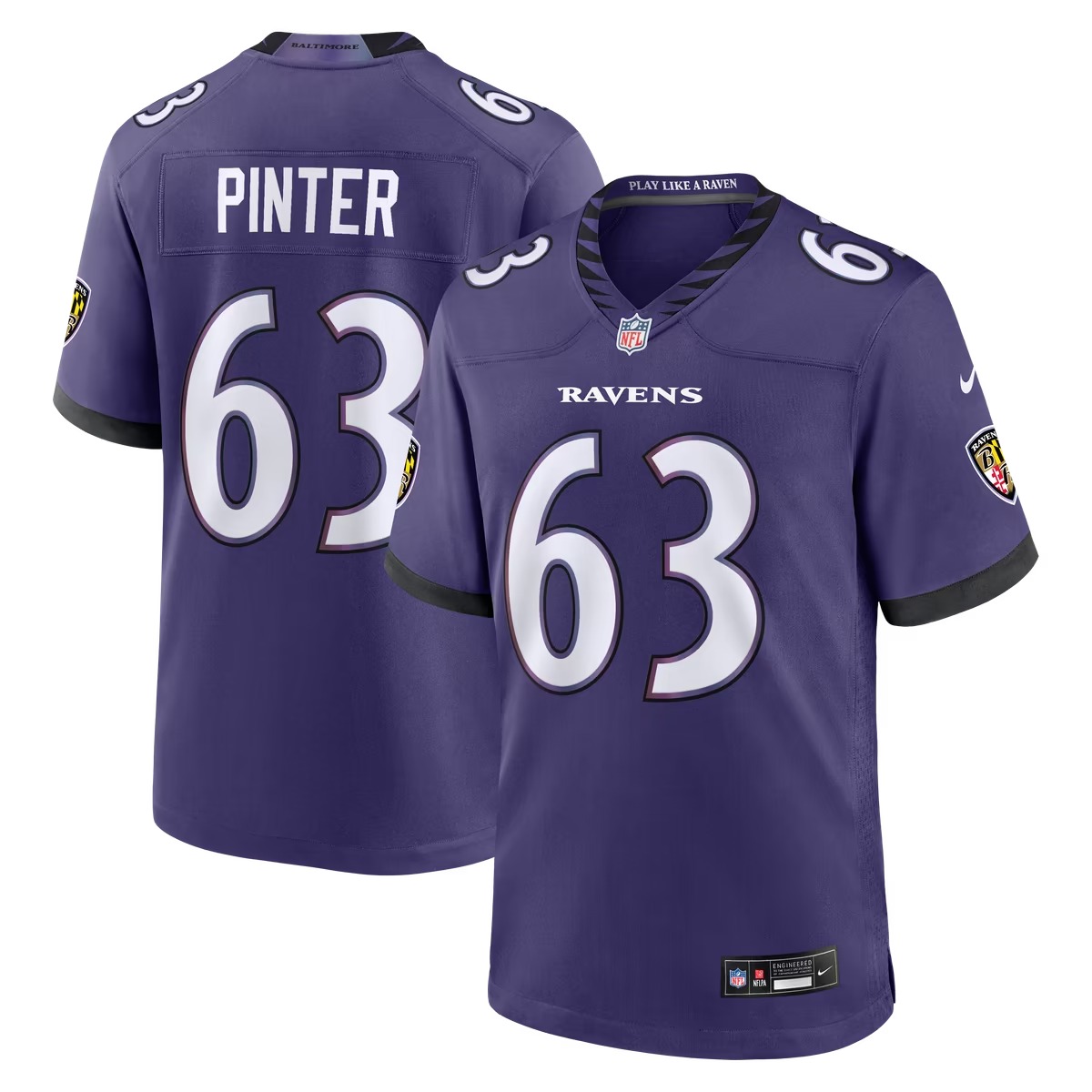 Hunk Wear - Danny Pinter Baltimore Ravens Nike Team Game Jersey - Purple