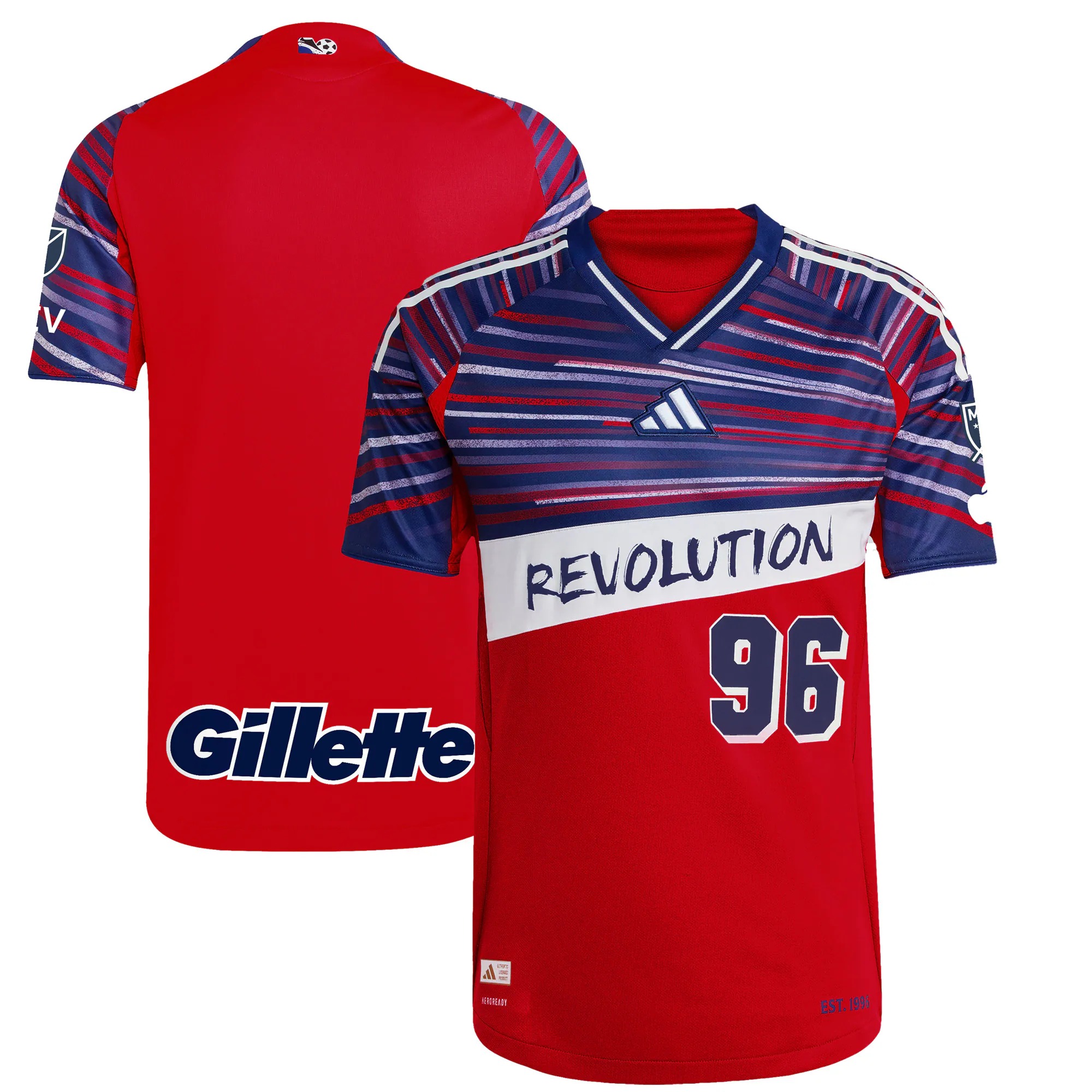 Hunk Wear - New England Revolution adidas 2025 Third Authentic Jersey - Red