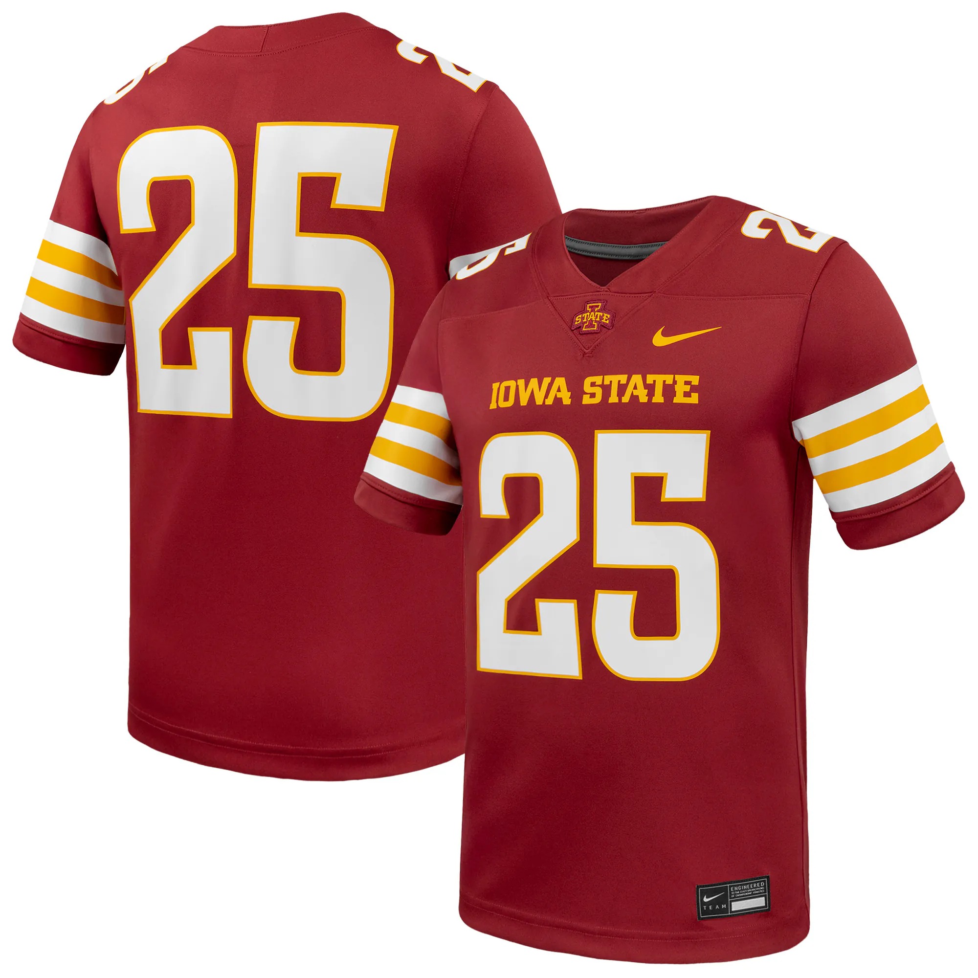 Hunk Wear - #24 Iowa State Cyclones Nike Game Football Jersey - Cardinal