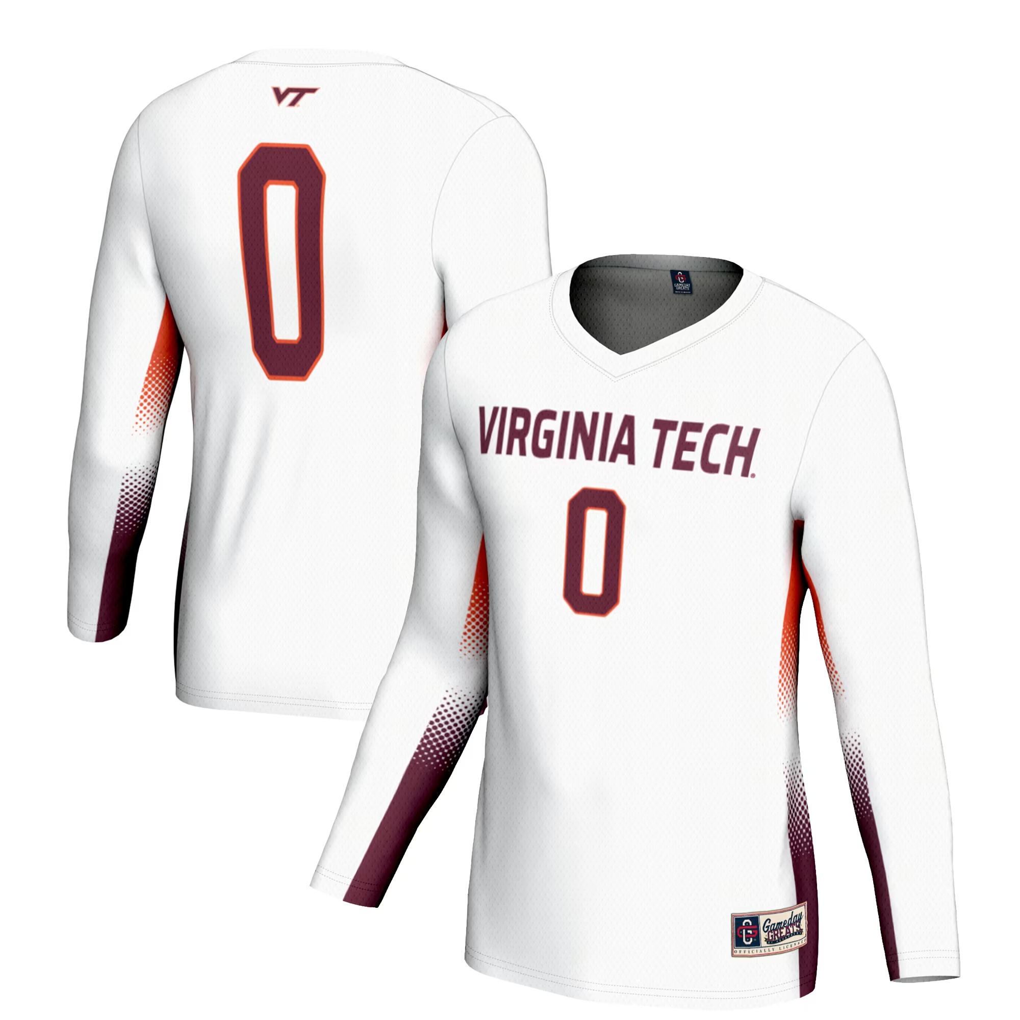 Hunk Wear - #0 Virginia Tech Hokies GameDay Greats Youth Lightweight Volleyball Jersey - White