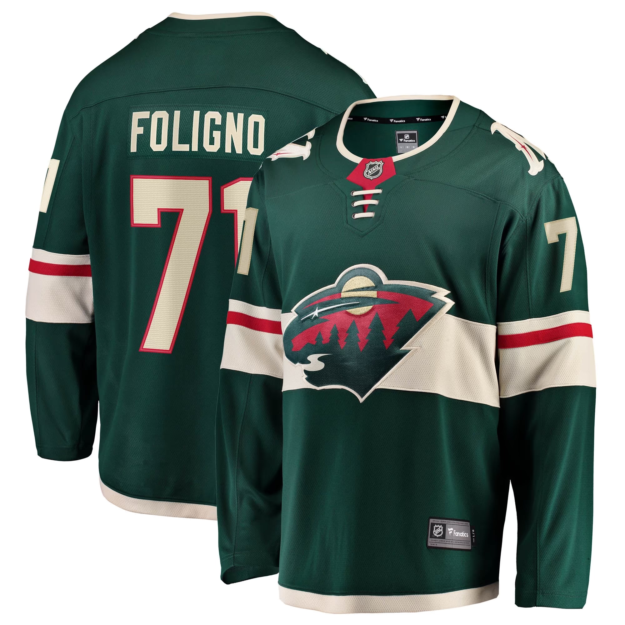 Hunk Wear - Nick Foligno Minnesota Wild Fanatics Home Breakaway Jersey - Green