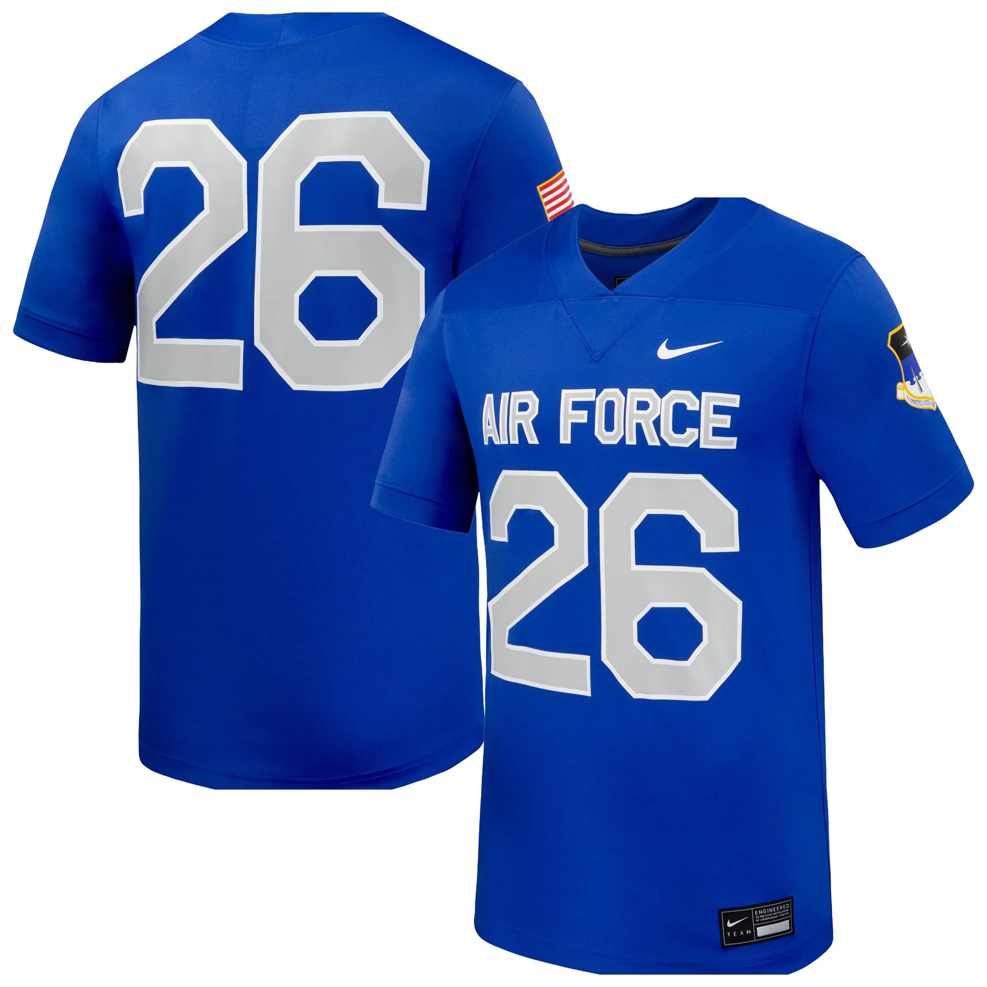 Hunk Wear - #26 Air Force Falcons Nike Replica Football Jersey - Royal