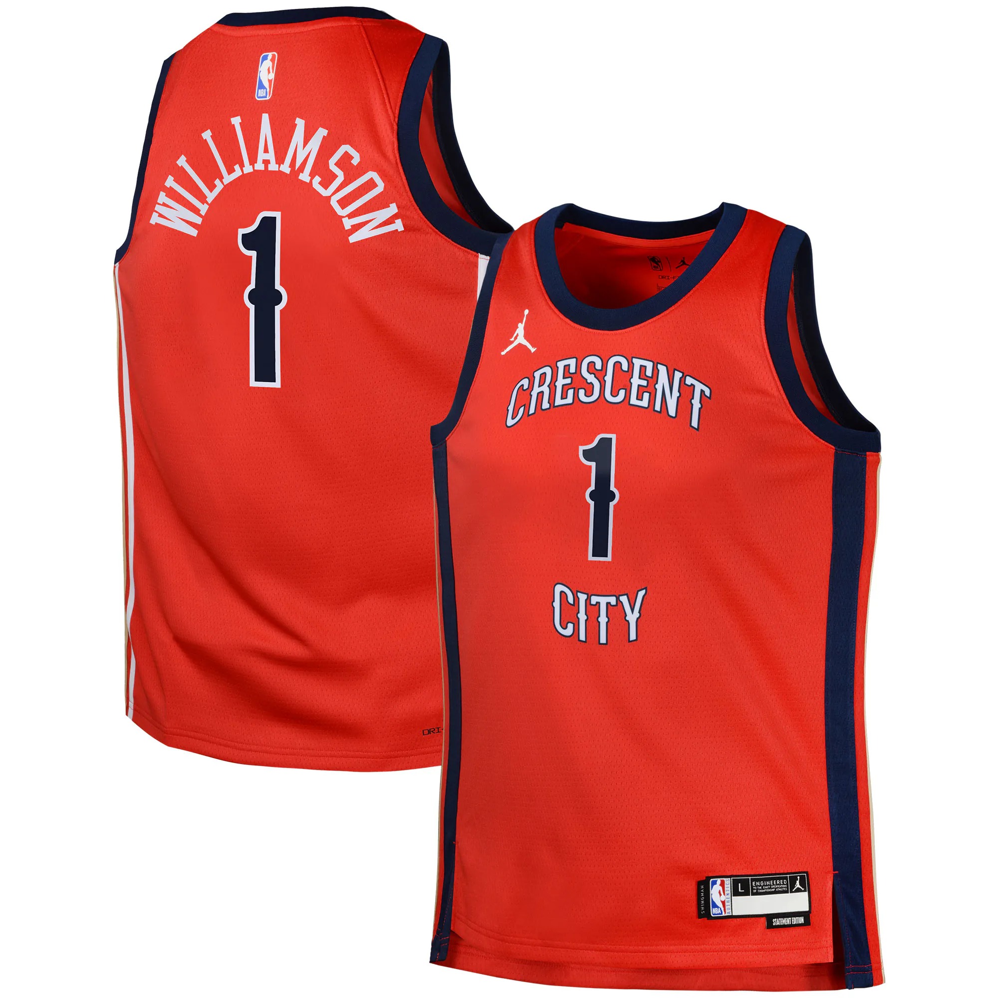 Hunk Wear - Zion Williamson New Orleans Pelicans Jordan Brand Swingman Jersey Statement - Red