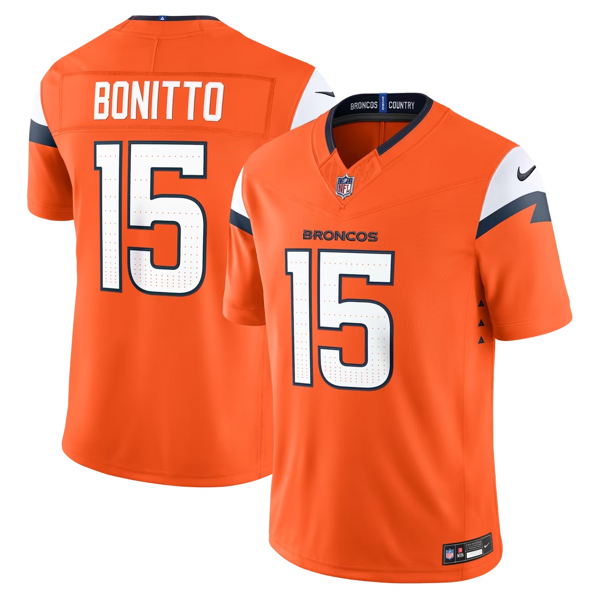 Hunk Wear - Nik Bonitto Denver Broncos Nike Team Vapor F.U.S.E. Stitched Limited Jersey - Orange