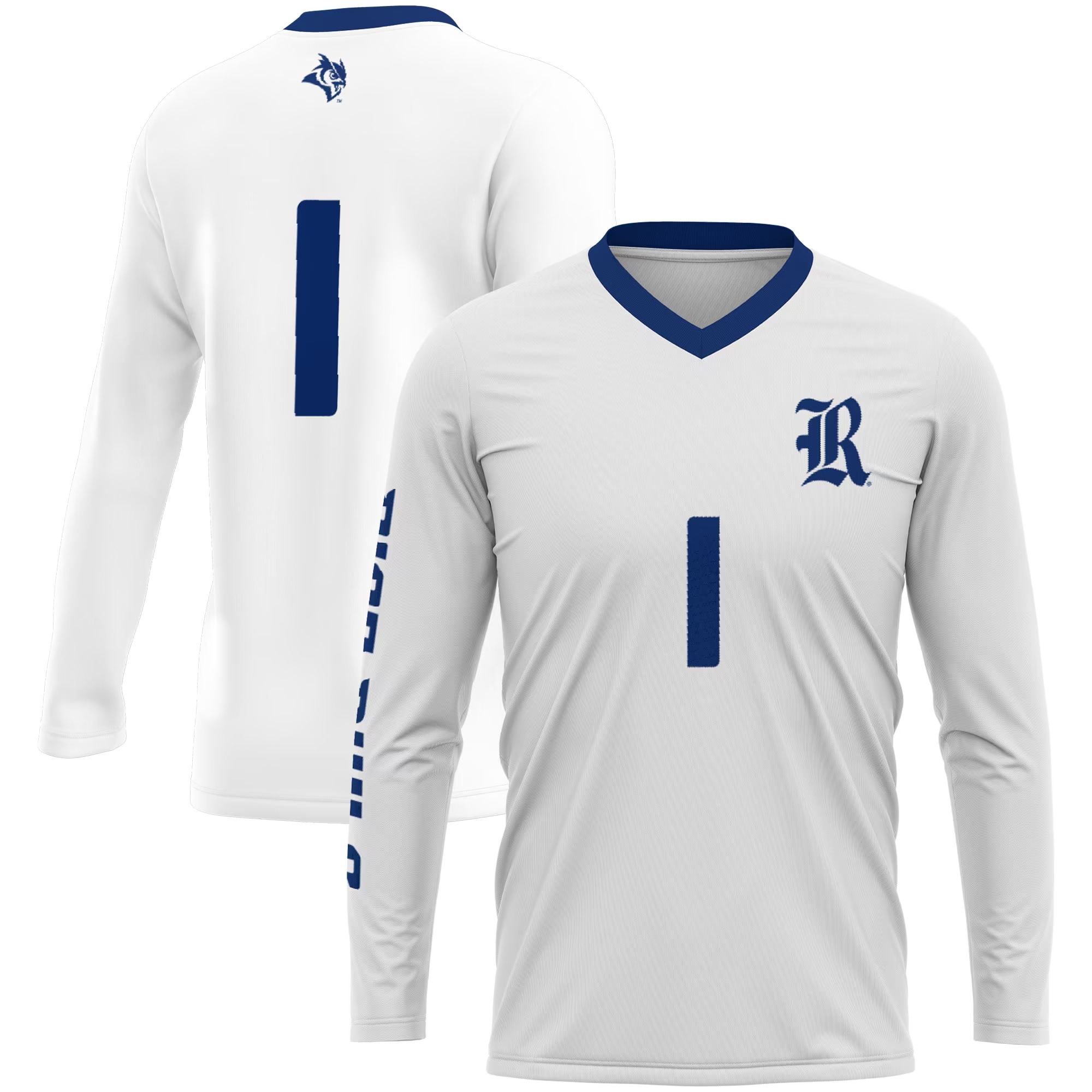 Hunk Wear - #1 Rice Owls GameDay Greats Unisex Lightweight Volleyball Jersey - White