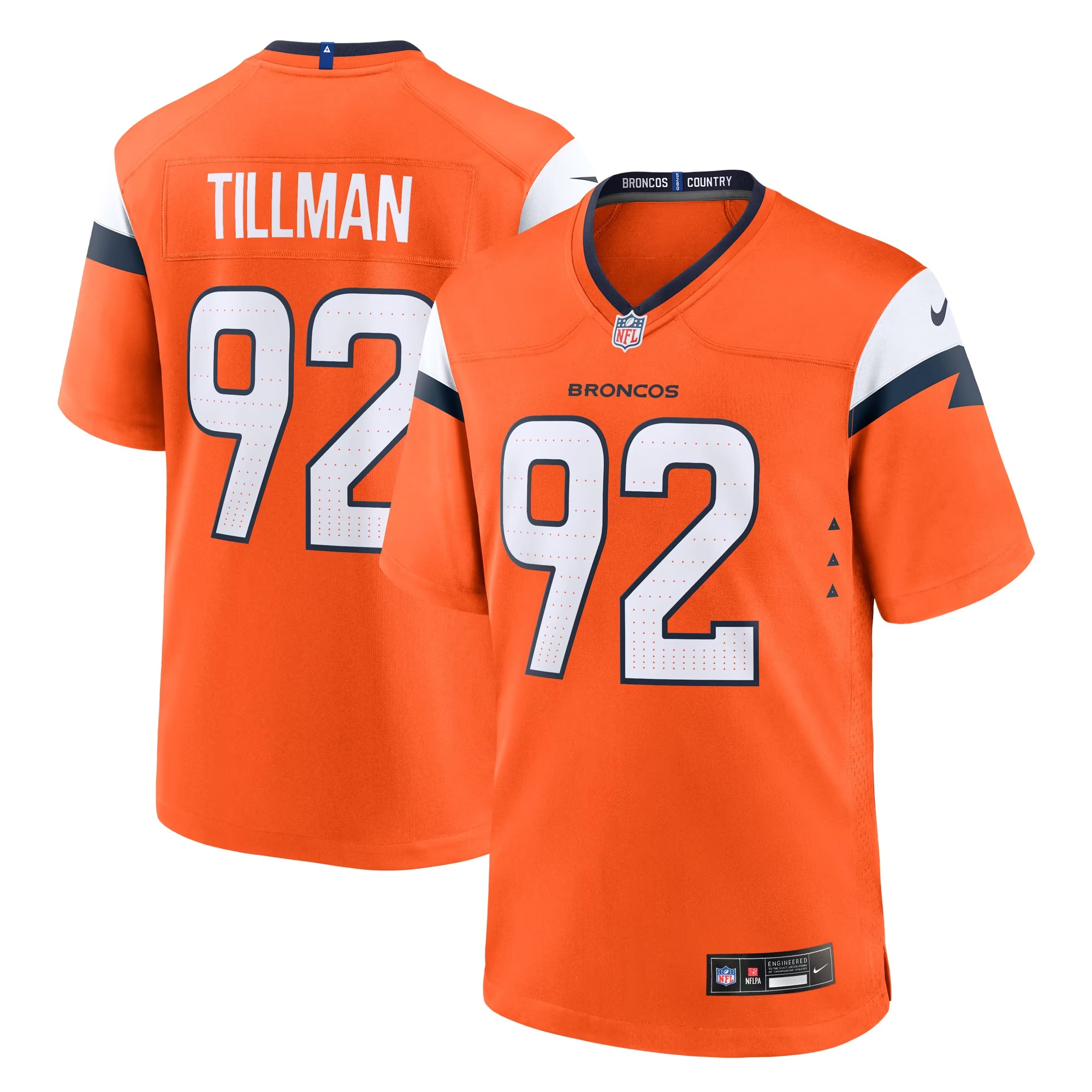 Hunk Wear - Dondrea Tillman Denver Broncos Nike Team Game Jersey - Orange