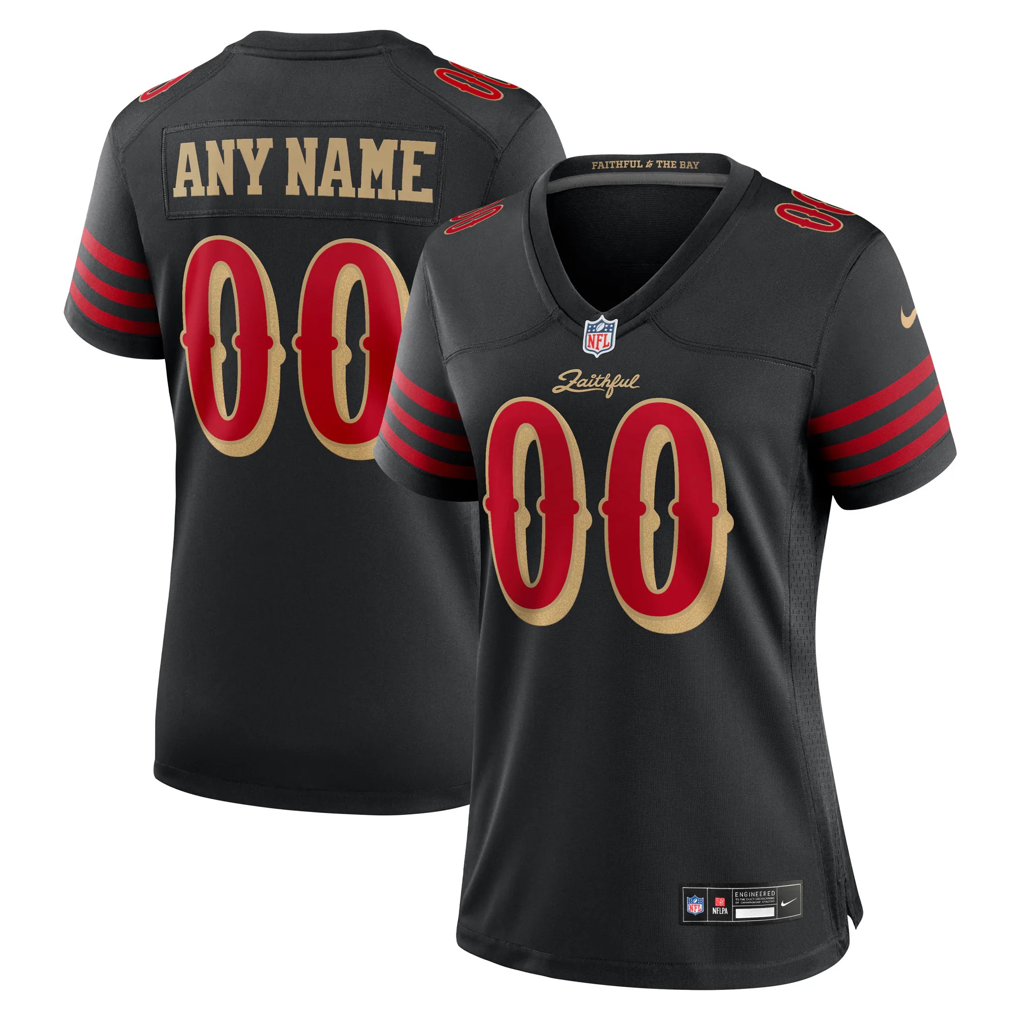 Hunk Wear - San Francisco 49ers Nike Women's Rivalries Collection Custom Game Jersey - Black