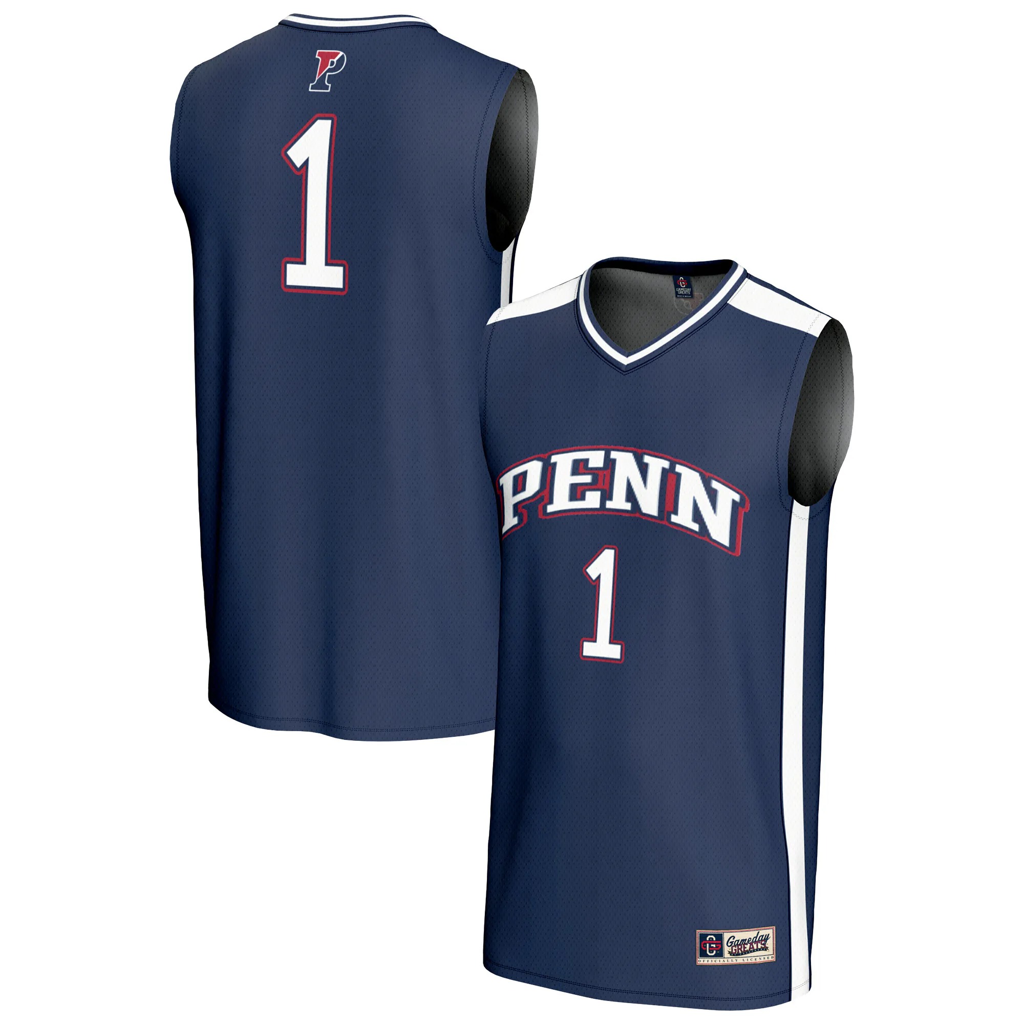 Hunk Wear - #1 Pennsylvania Quakers GameDay Greats Unisex Lightweight Collegiate Basketball Fashion Jersey - Navy