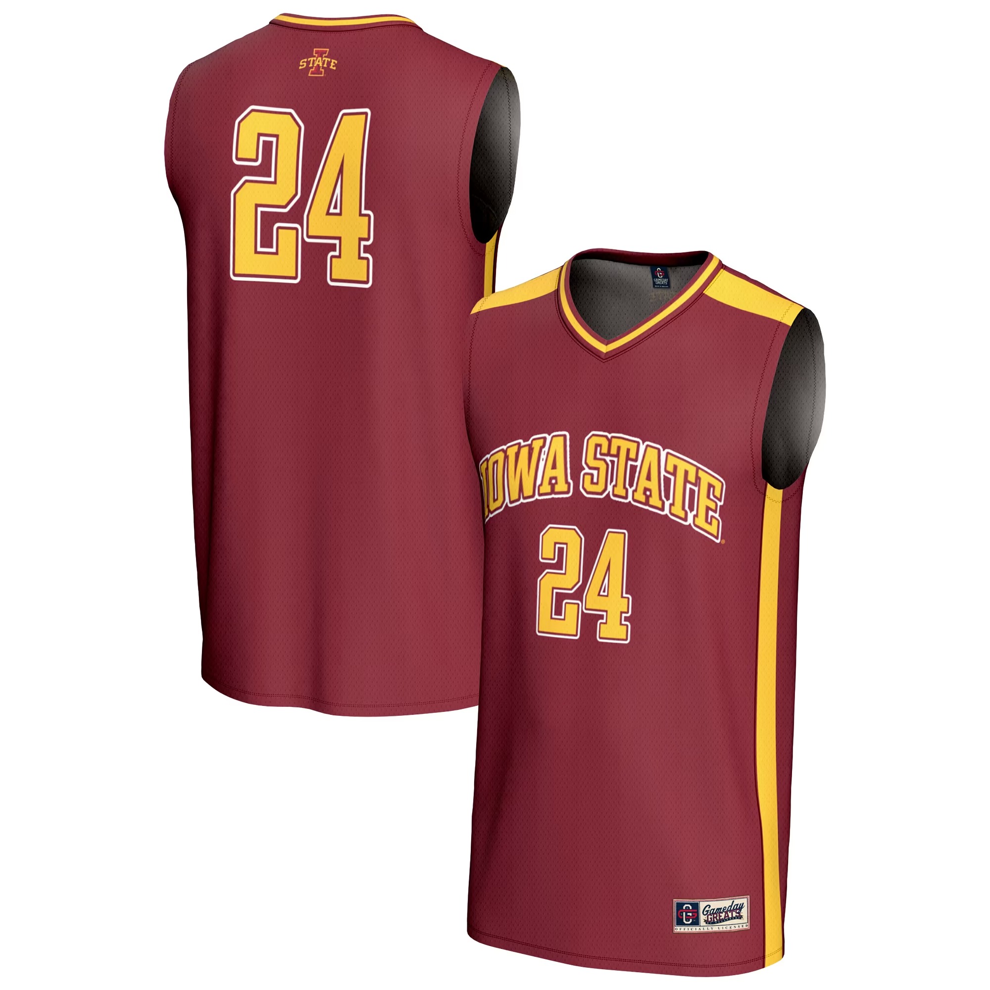 Hunk Wear - #24 Iowa State Cyclones GameDay Greats Unisex Lightweight Collegiate Basketball Fashion Jersey - Cardinal