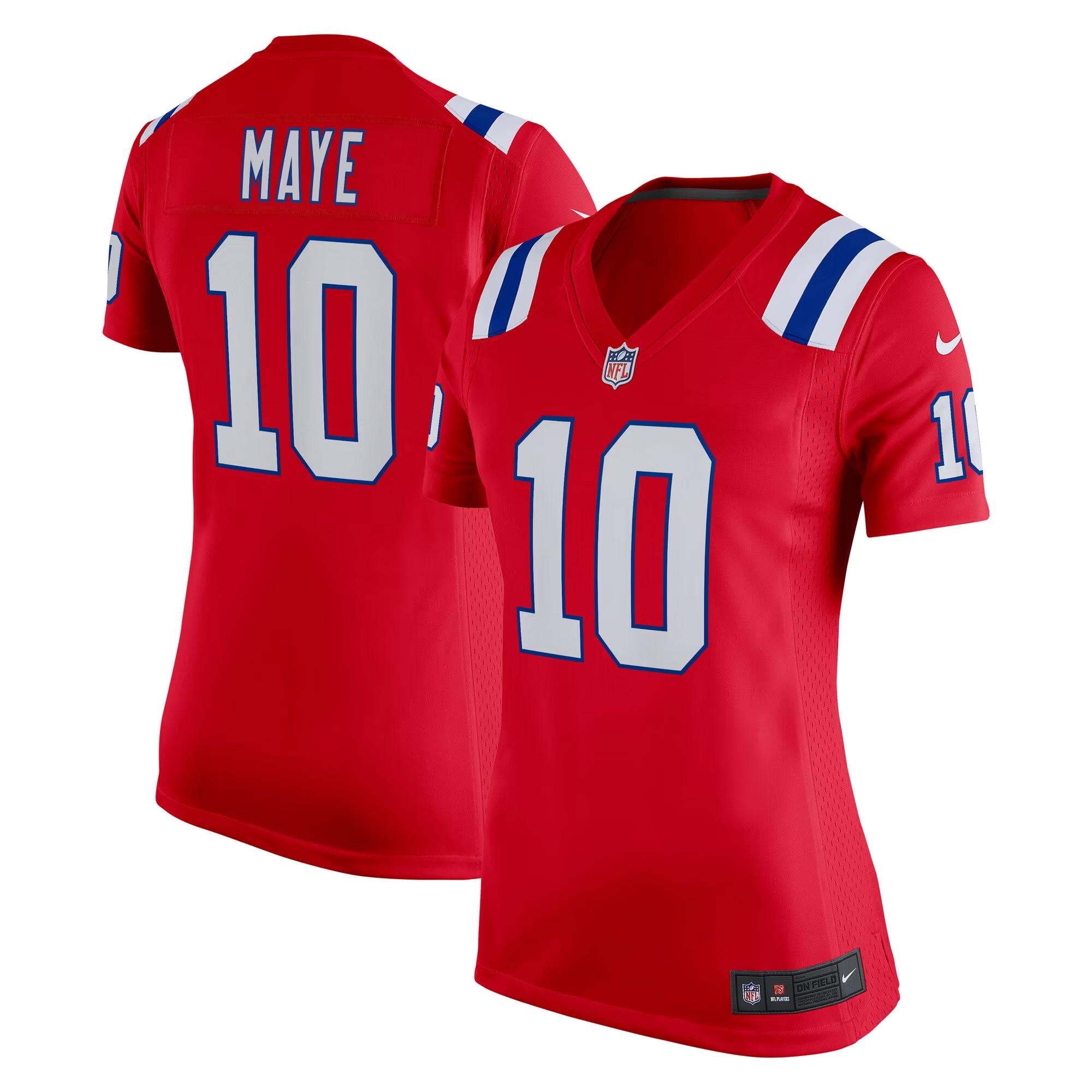 Hunk Wear - Drake Maye New England Patriots Nike Women's Alternate Game Jersey - Red