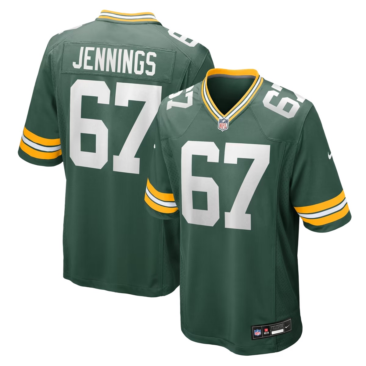Hunk Wear - Donovan Jennings Green Bay Packers Nike Team Game Jersey - Green
