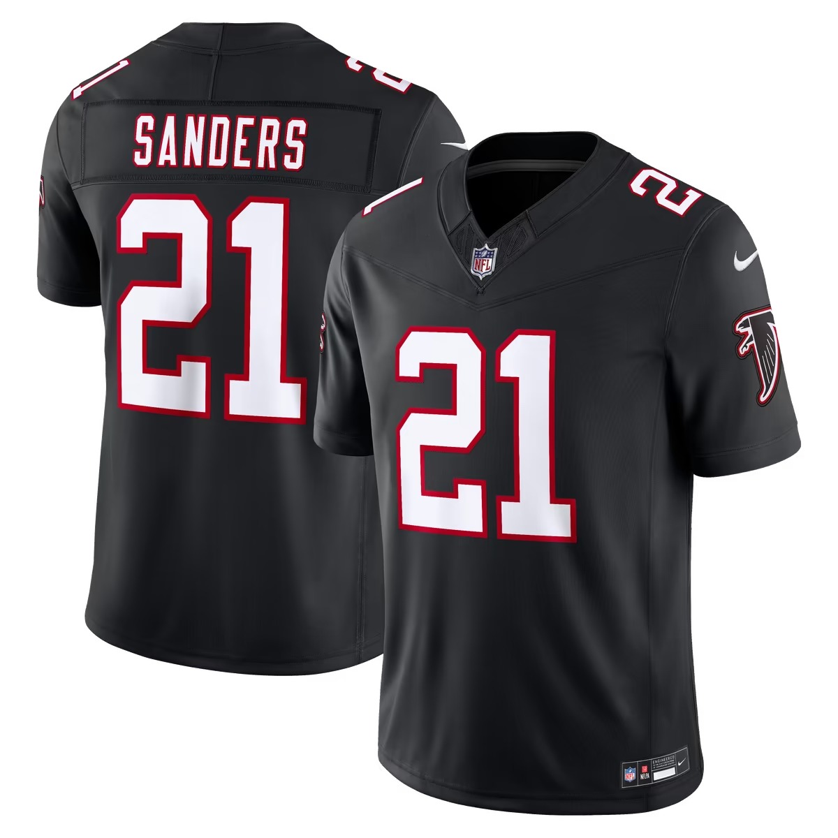 Hunk Wear - Deion Sanders Atlanta Falcons Nike Alternate Throwback Vapor F.U.S.E. Stitched Retired Limited Jersey - Black