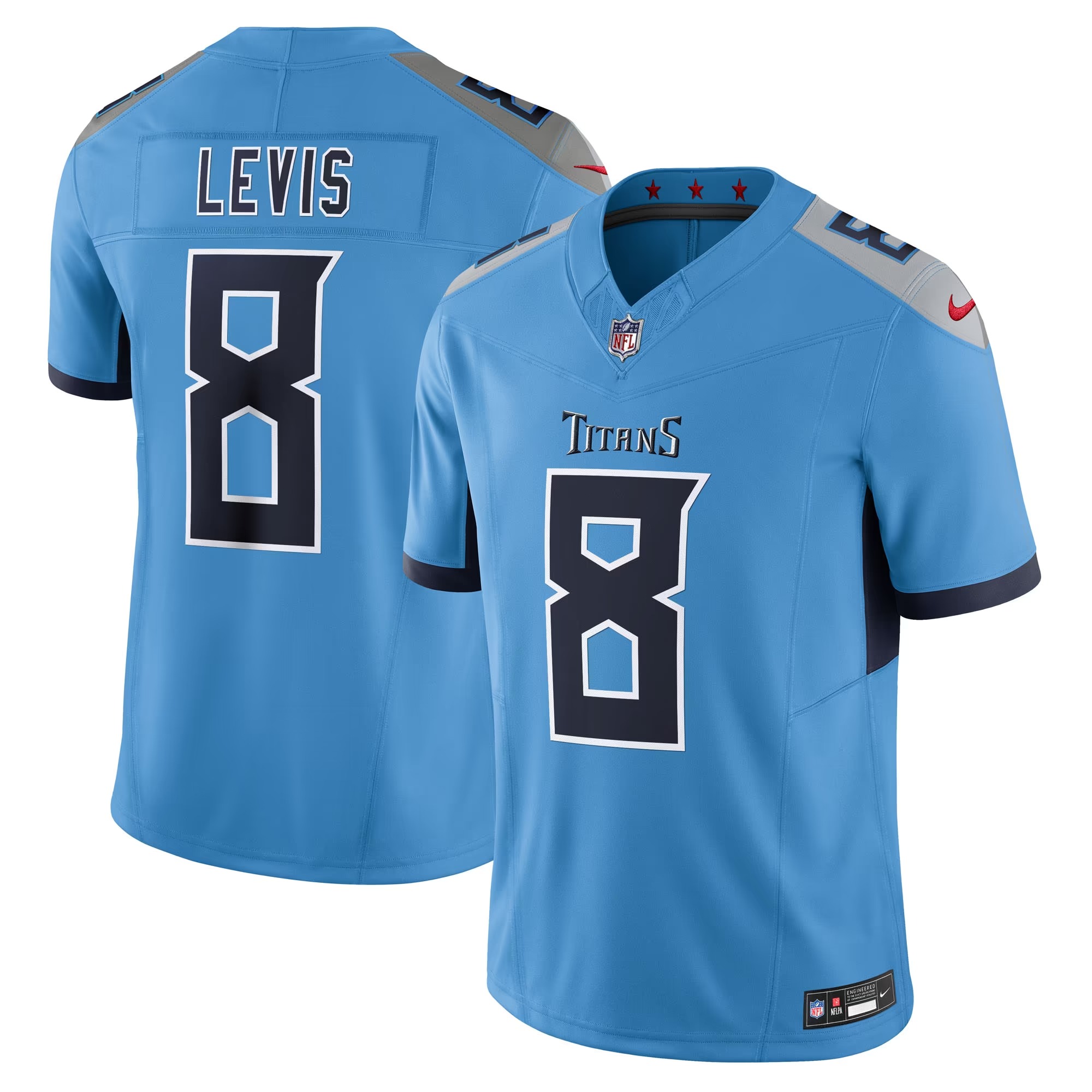 Hunk Wear - Will Levis Tennessee Titans Nike Alternate Vapor F.U.S.E. Limited Jersey - Light Blue
