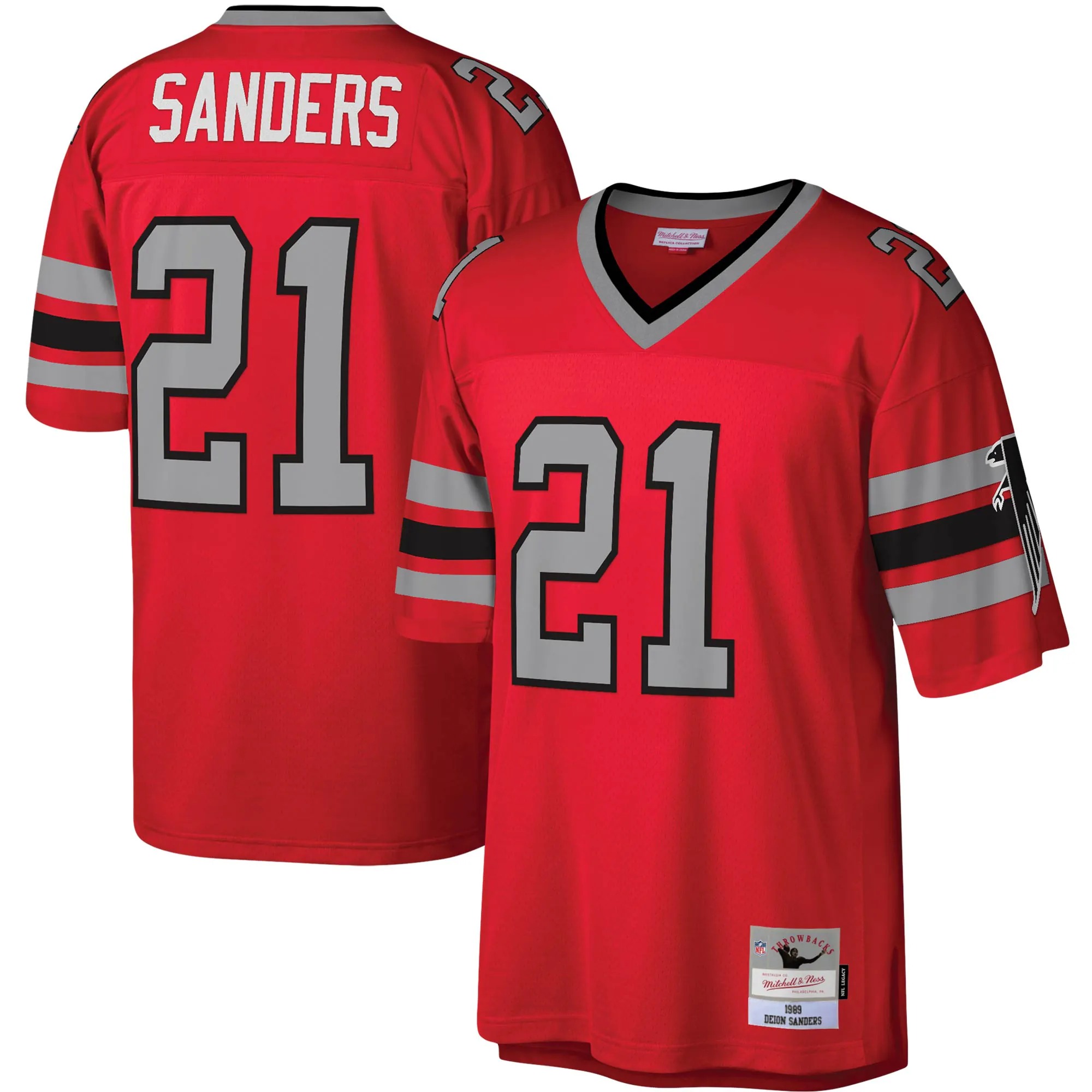 Hunk Wear - Deion Sanders Atlanta Falcons Mitchell & Ness Legacy Replica Jersey - Red