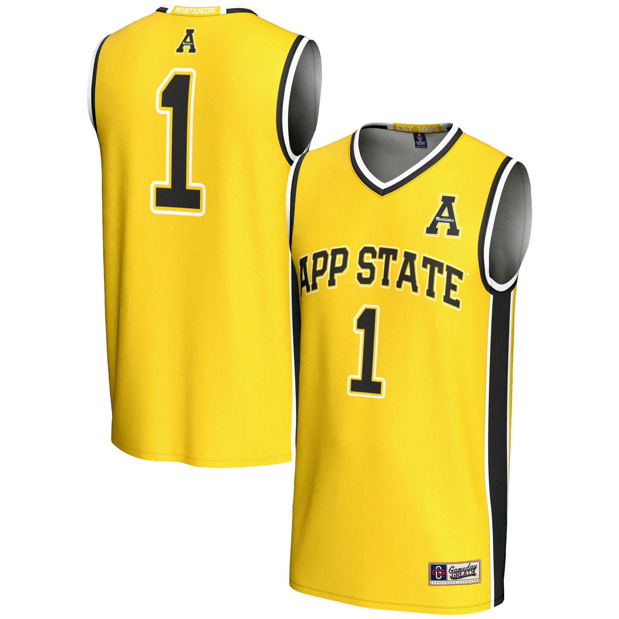 Hunk Wear - #1 Appalachian State Mountaineers GameDay Greats Youth Lightweight Basketball Jersey - Gold