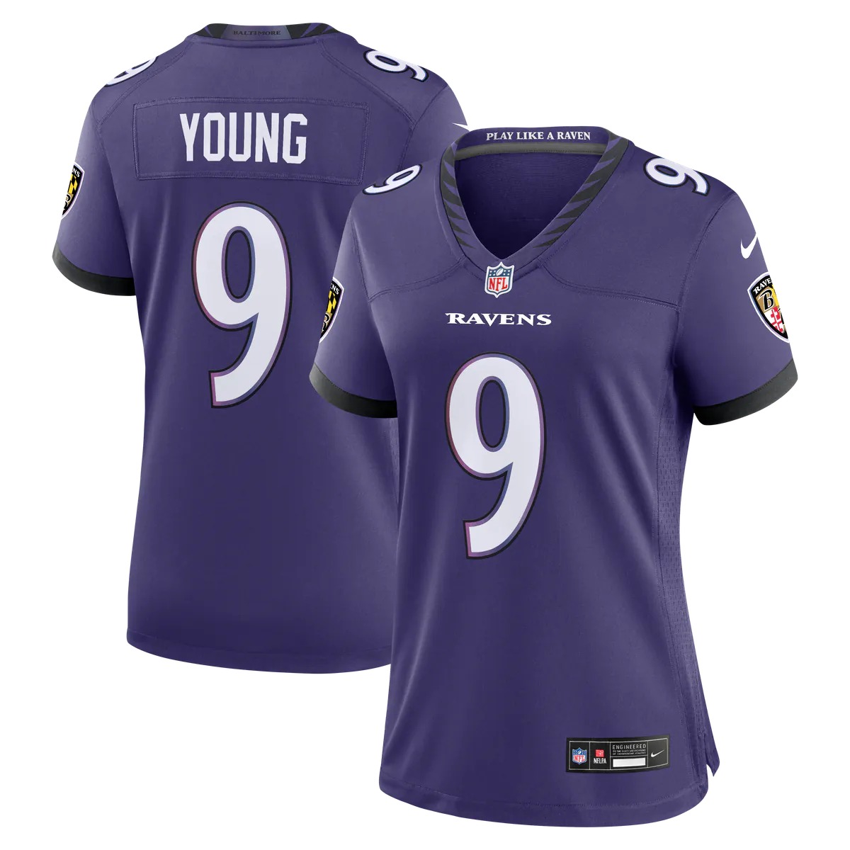 Hunk Wear - Zion Young Baltimore Ravens Nike Women's Team Game Jersey - Purple