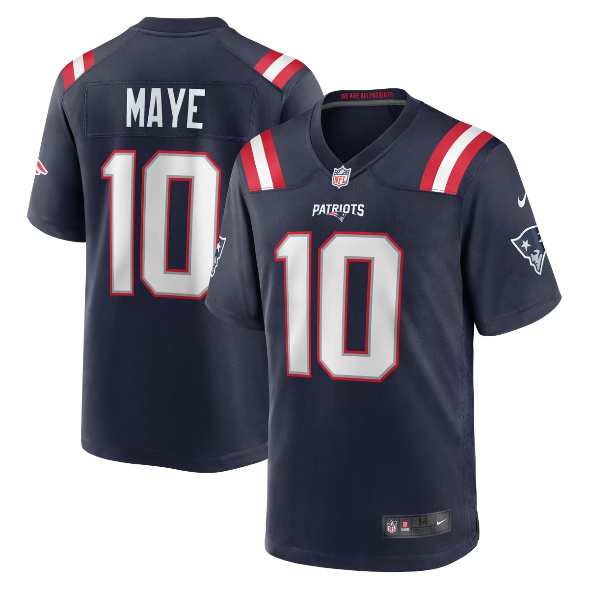 Hunk Wear - Drake Maye New England Patriots Nike Player Game Jersey - Navy