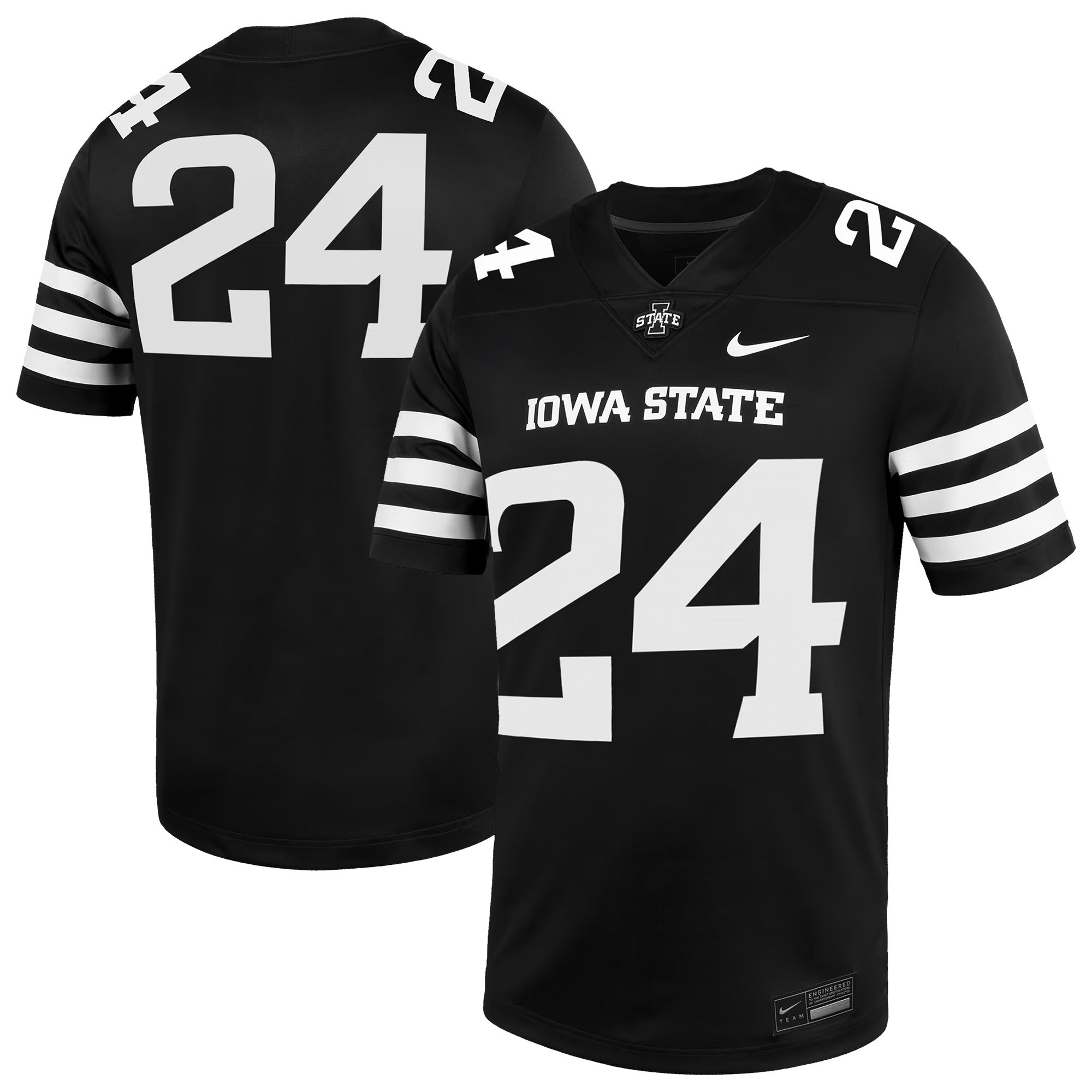 Hunk Wear - #24 Iowa State Cyclones Nike Alternate Game Jersey - Black