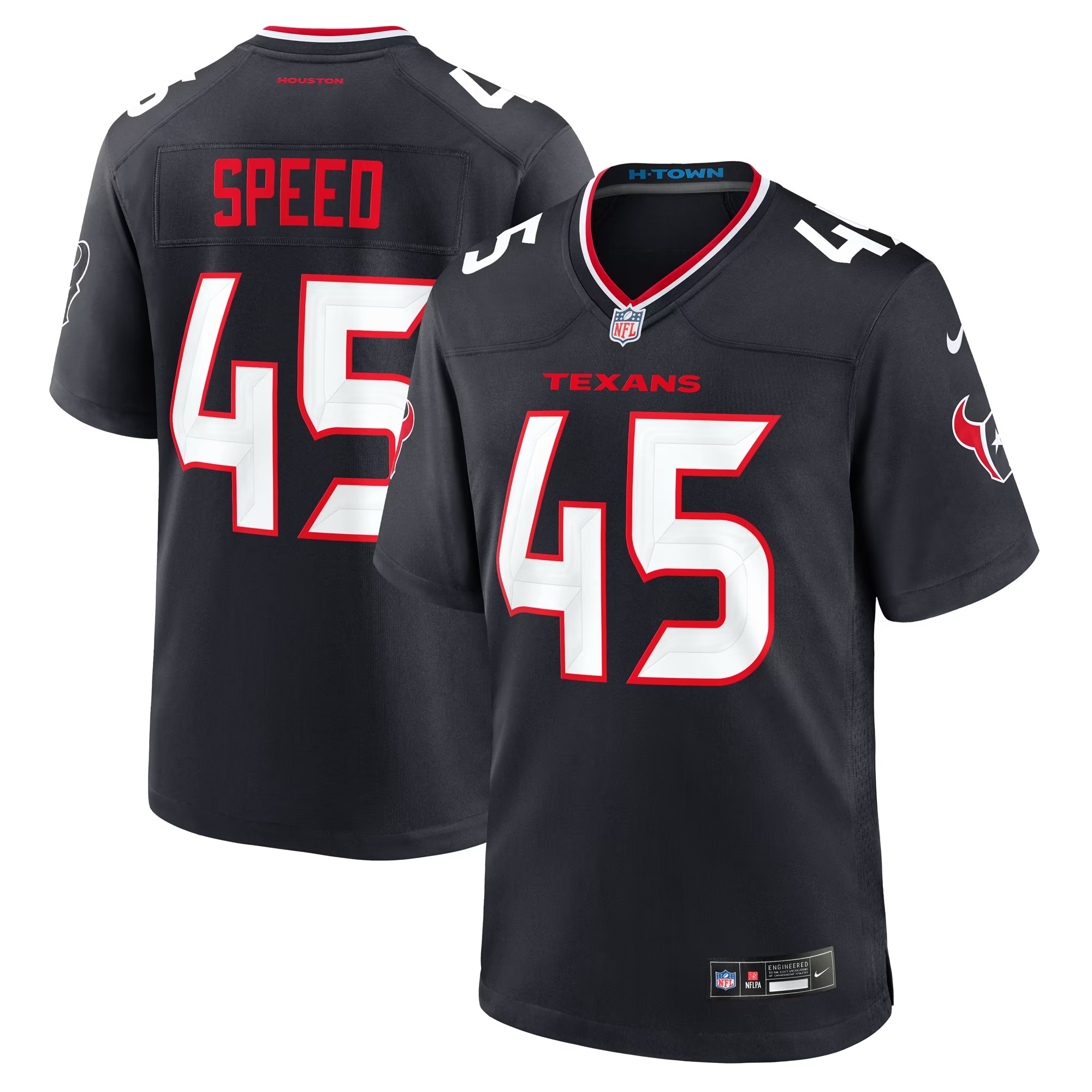 Hunk Wear - E.J. Speed Houston Texans Nike Team Game Jersey - Navy